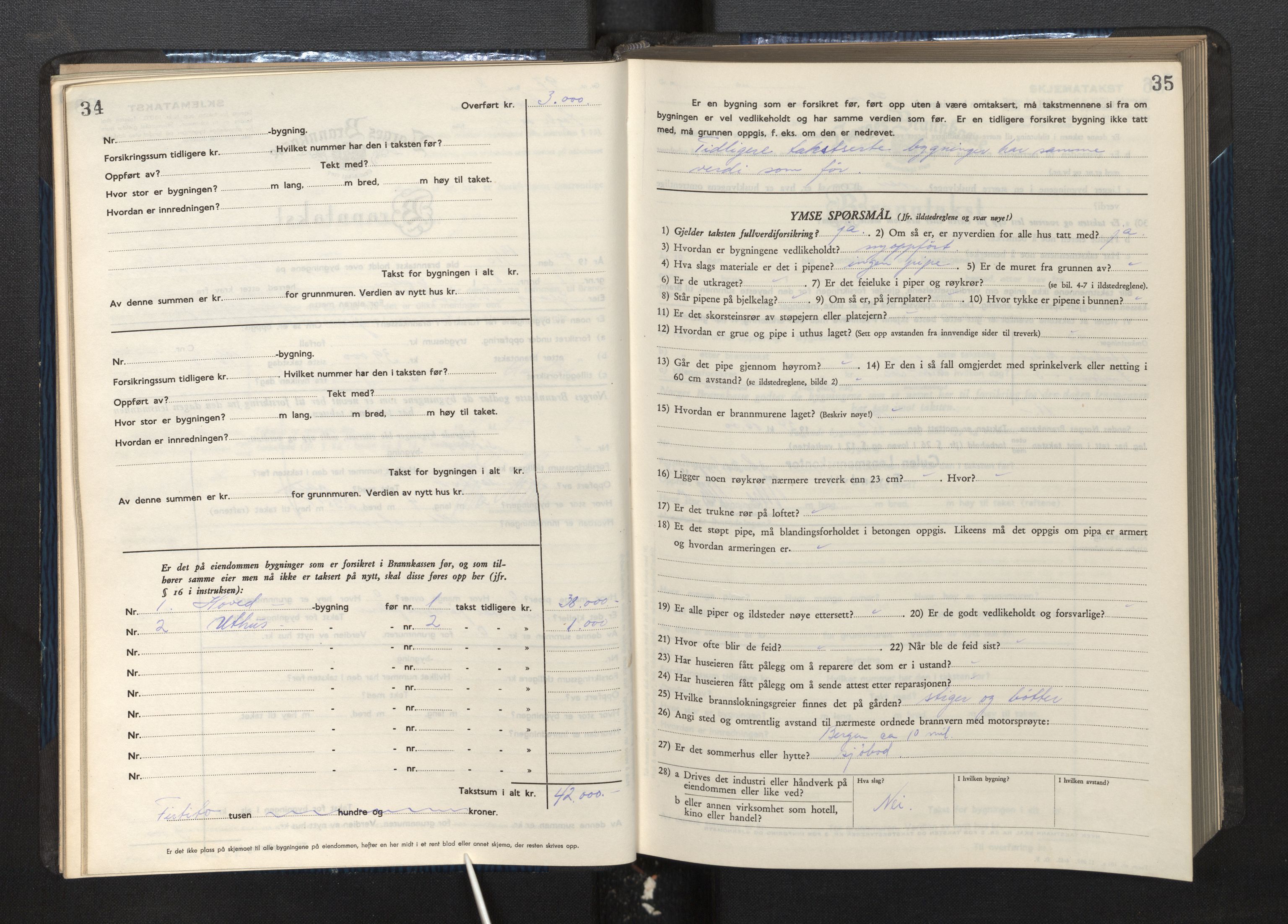 Lensmannen i Gulen, SAB/A-27901/0012/L0004: Branntakstprotokoll skjematakst, 1948-1954, s. 34-35