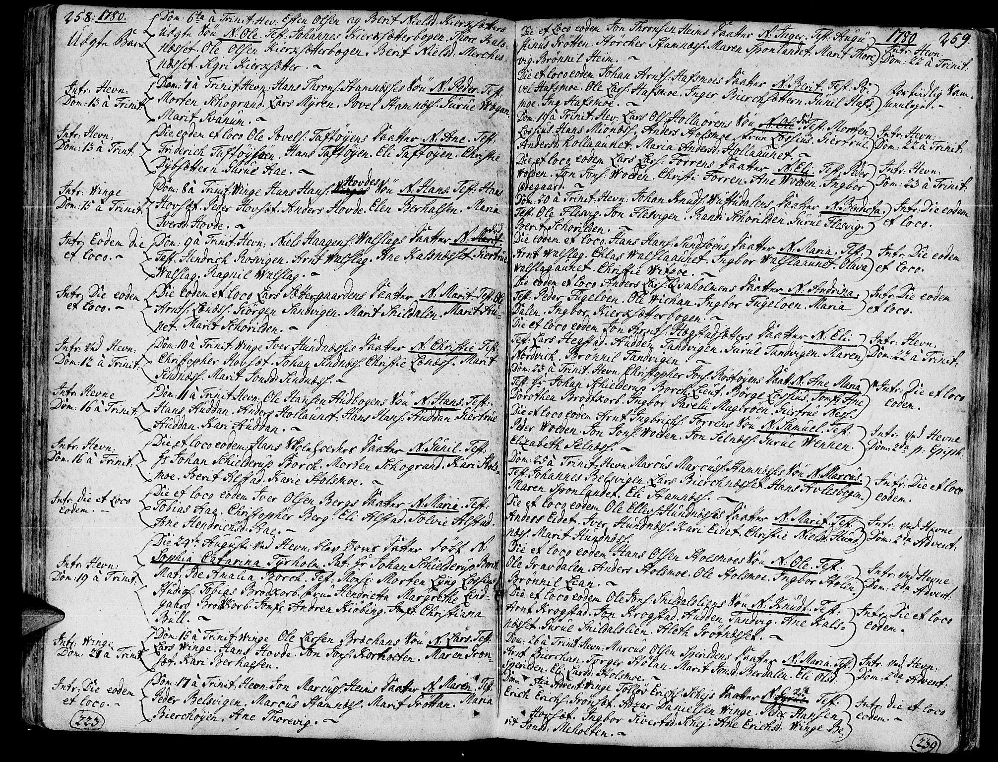 Ministerialprotokoller, klokkerbøker og fødselsregistre - Sør-Trøndelag, AV/SAT-A-1456/630/L0489: Ministerialbok nr. 630A02, 1757-1794, s. 258-259