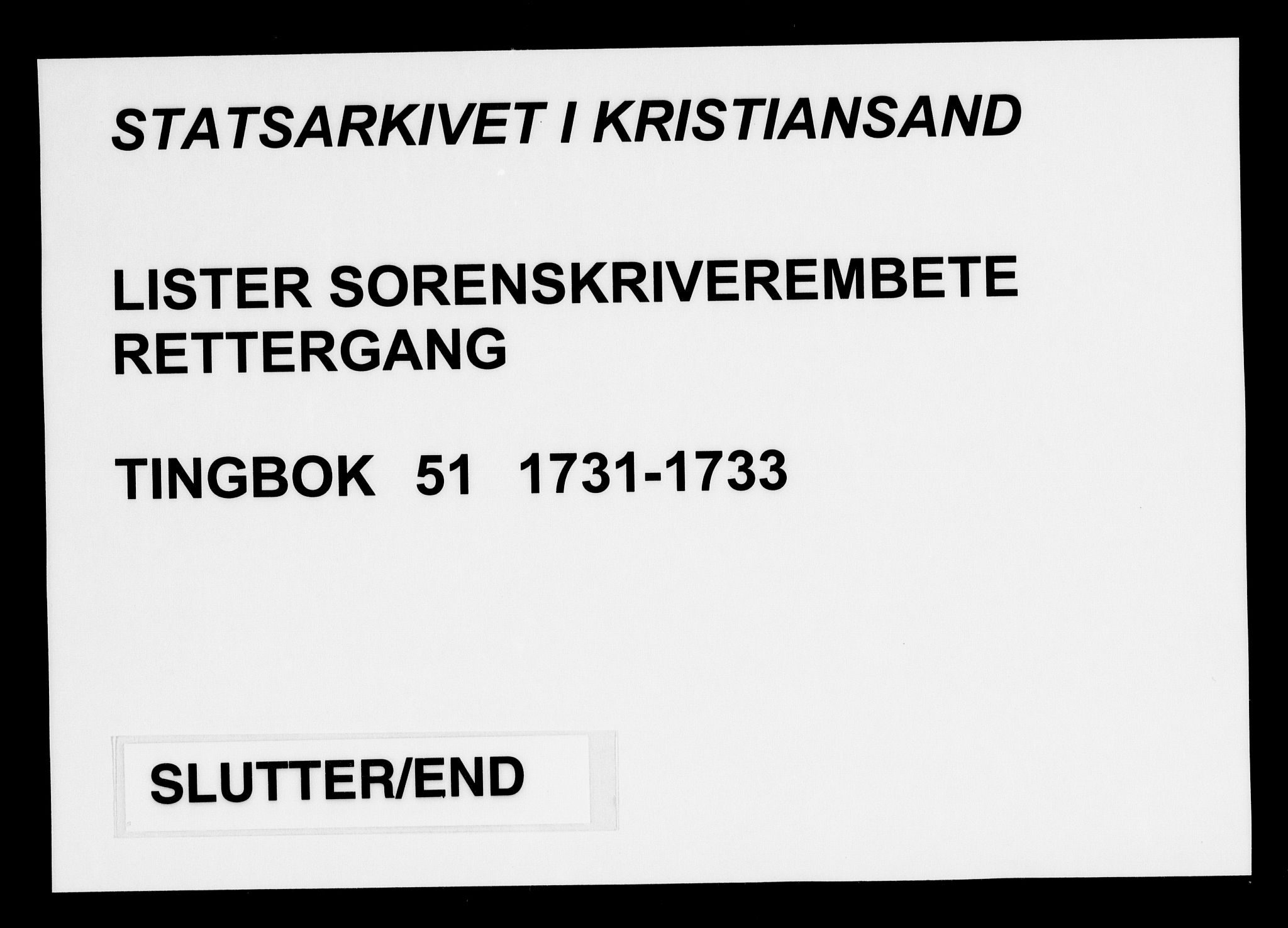 Lister sorenskriveri, AV/SAK-1221-0003/F/Fa/L0051: Tingbok nr 51, 1731-1733