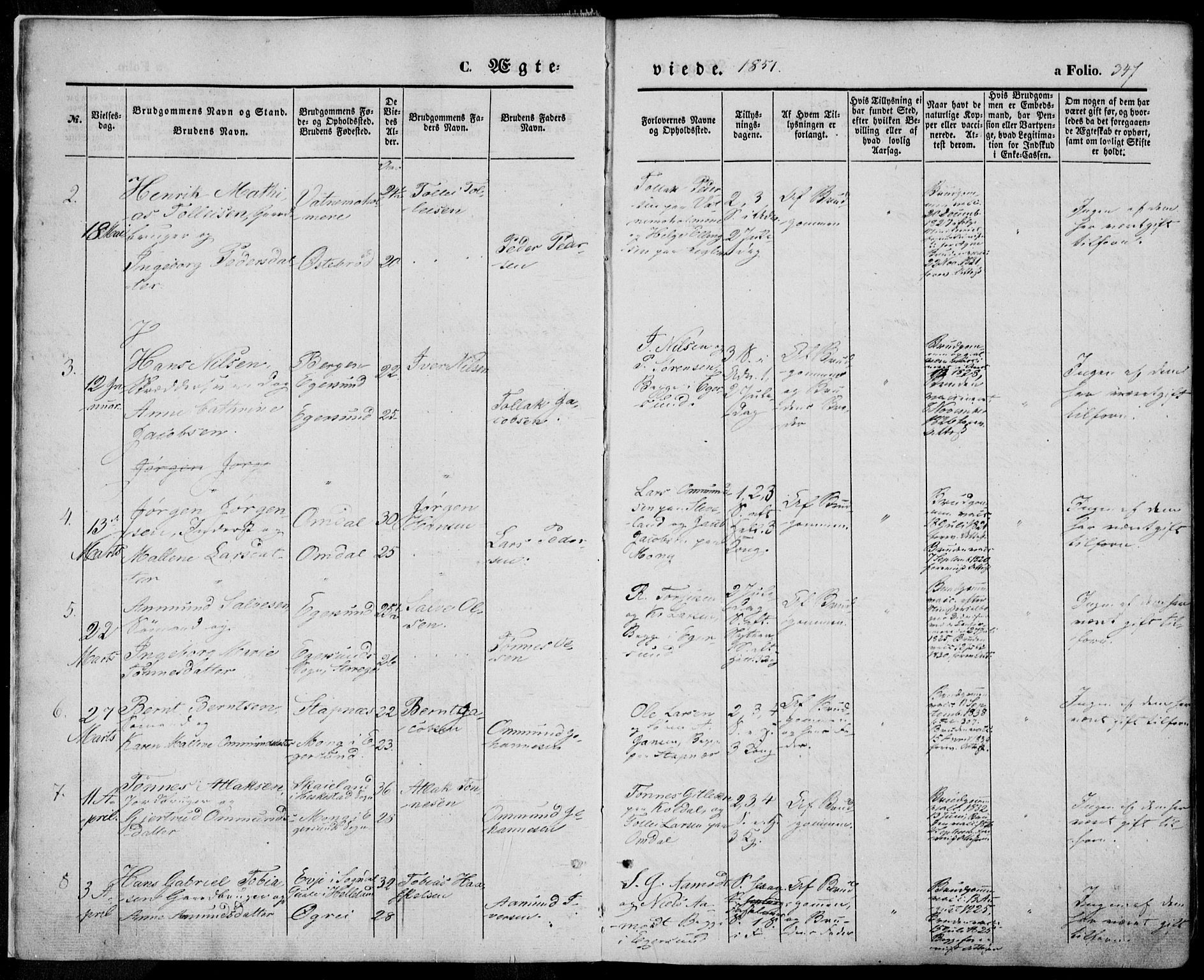 Eigersund sokneprestkontor, SAST/A-101807/S08/L0013: Ministerialbok nr. A 12.2, 1850-1865, s. 347