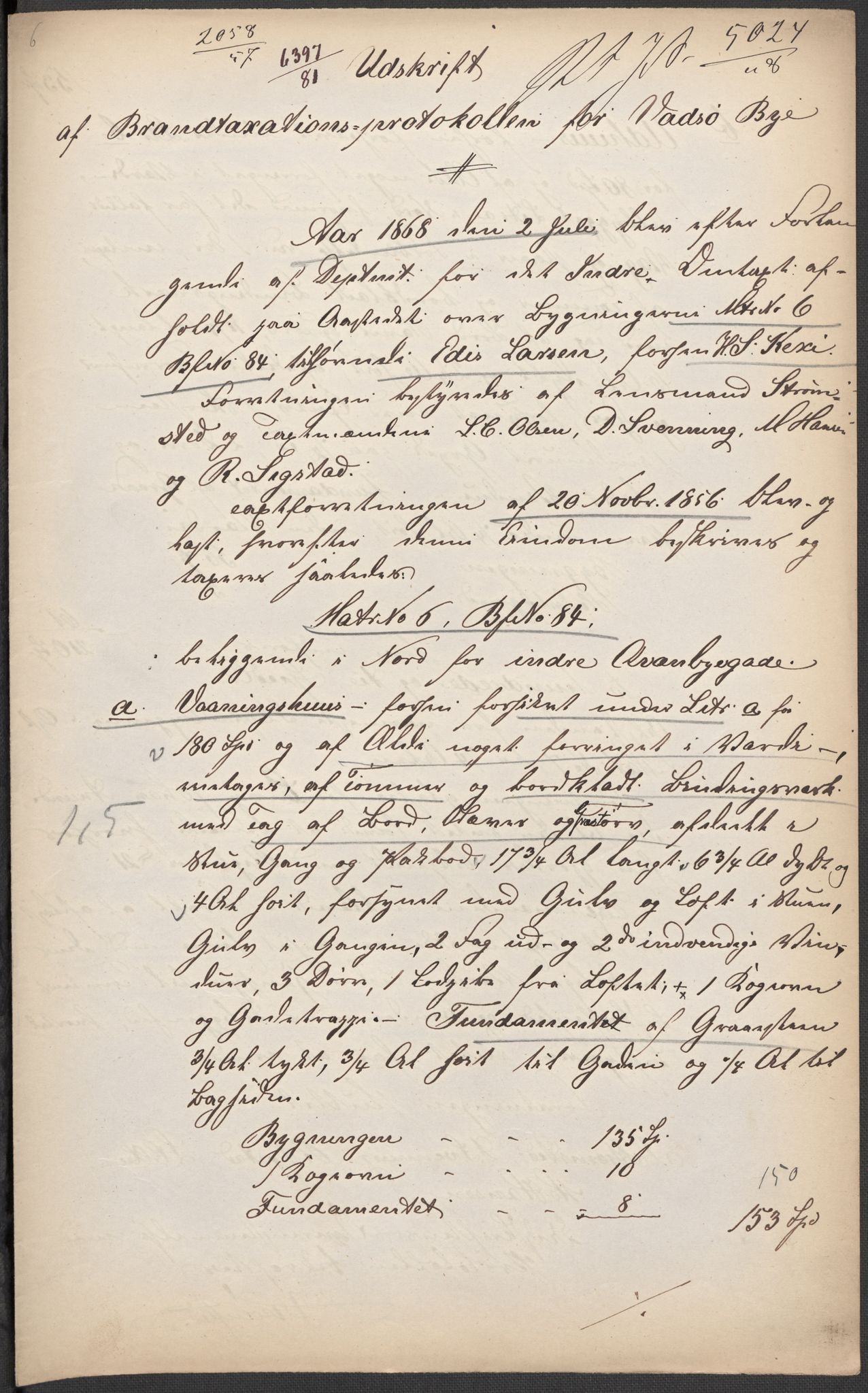 Norges Brannkasse, AV/RA-S-1549/E/Eu/L0010: Branntakster for Vadsø by, 1854-1949, s. 34