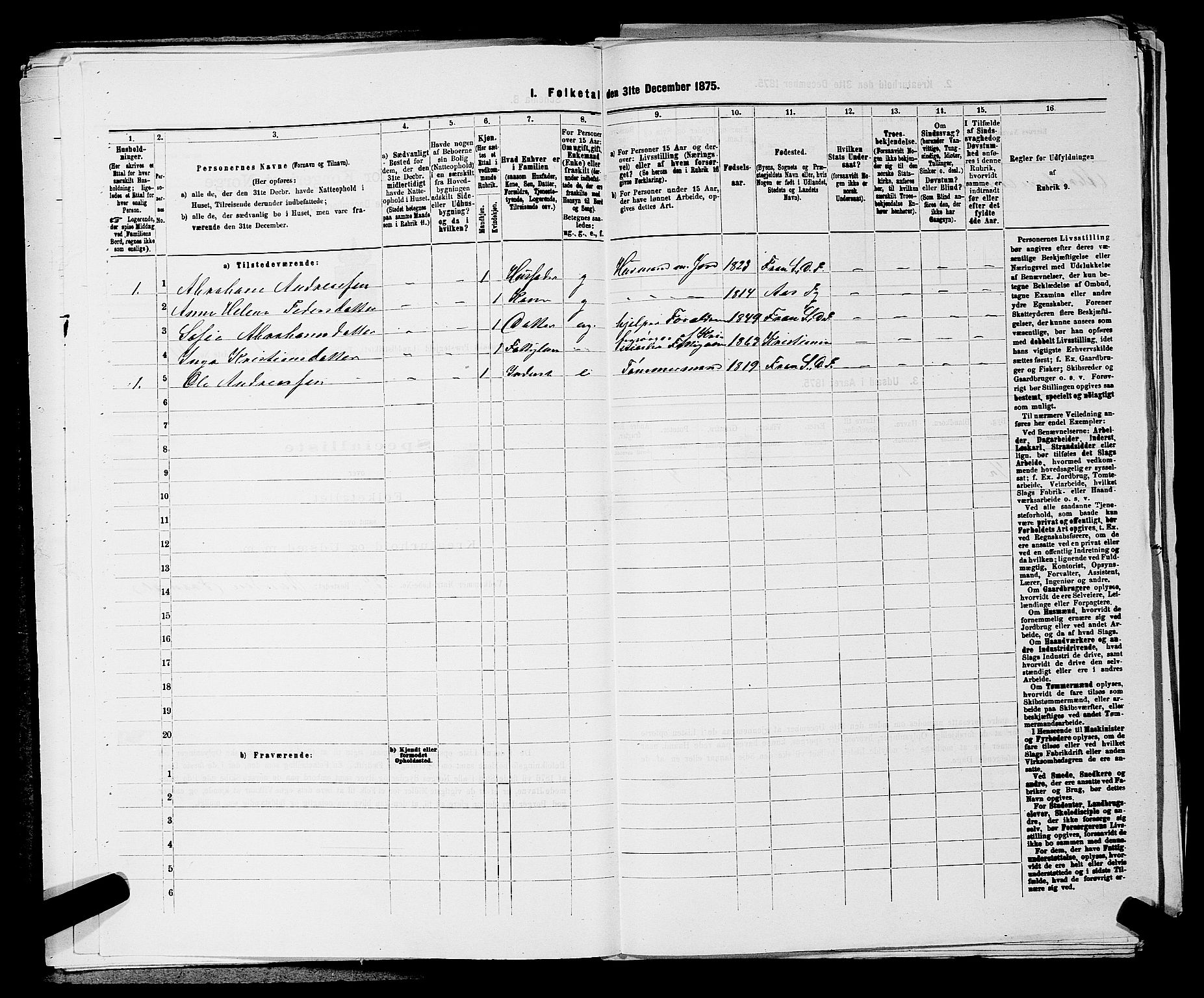 RA, Folketelling 1875 for 0215L Drøbak prestegjeld, Frogn sokn, 1875, s. 45