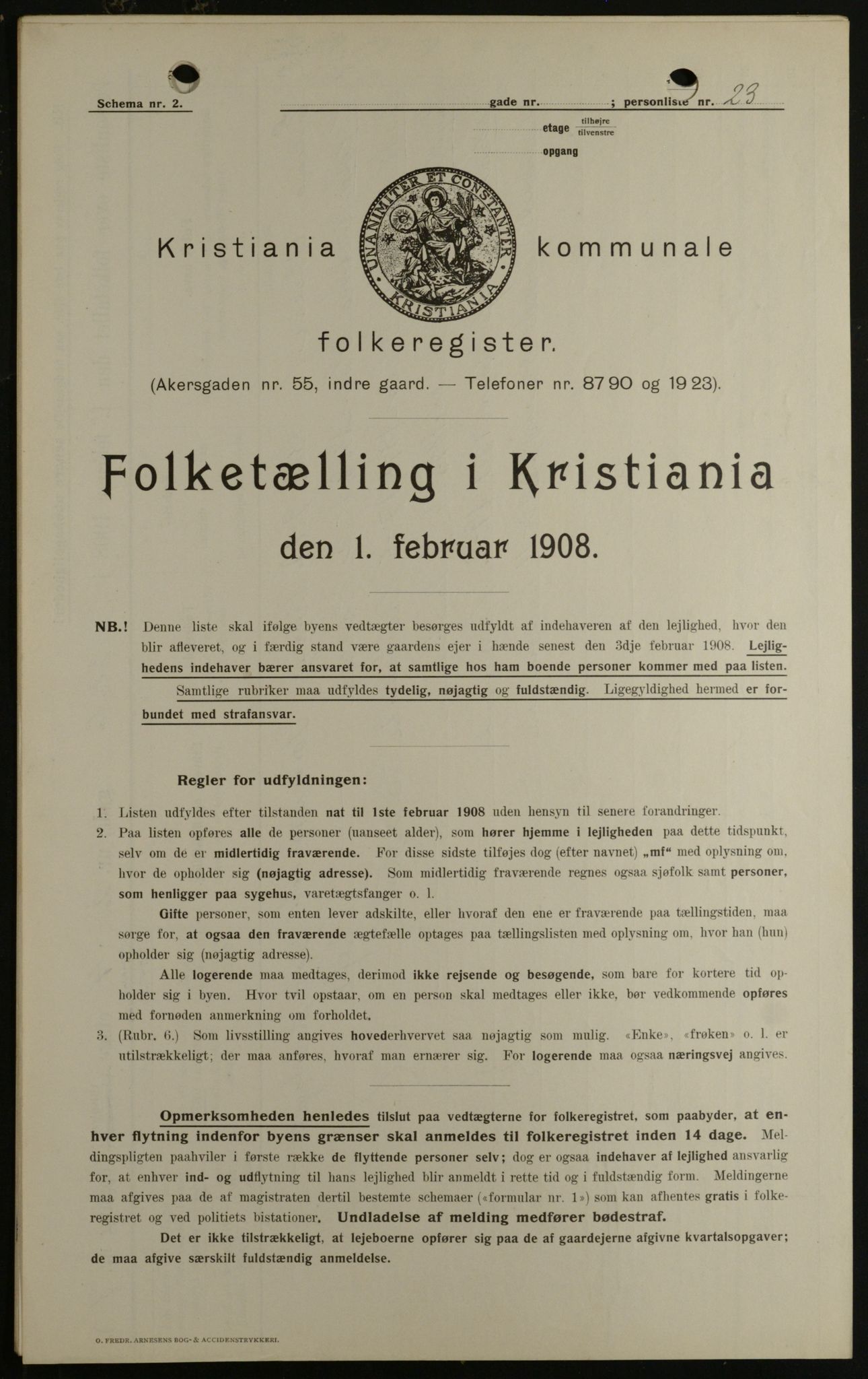 OBA, Kommunal folketelling 1.2.1908 for Kristiania kjøpstad, 1908, s. 36804