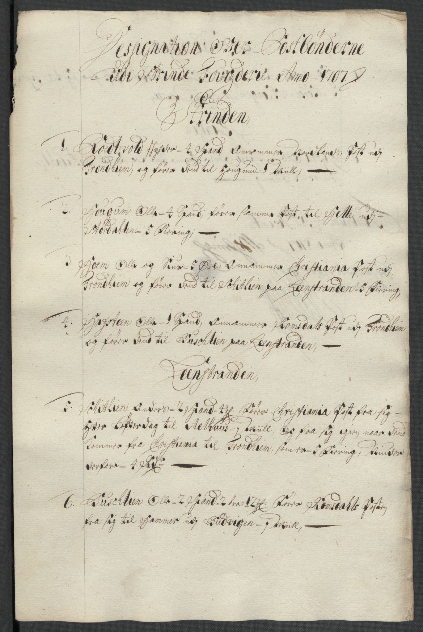 Rentekammeret inntil 1814, Reviderte regnskaper, Fogderegnskap, RA/EA-4092/R61/L4110: Fogderegnskap Strinda og Selbu, 1707-1708, s. 172