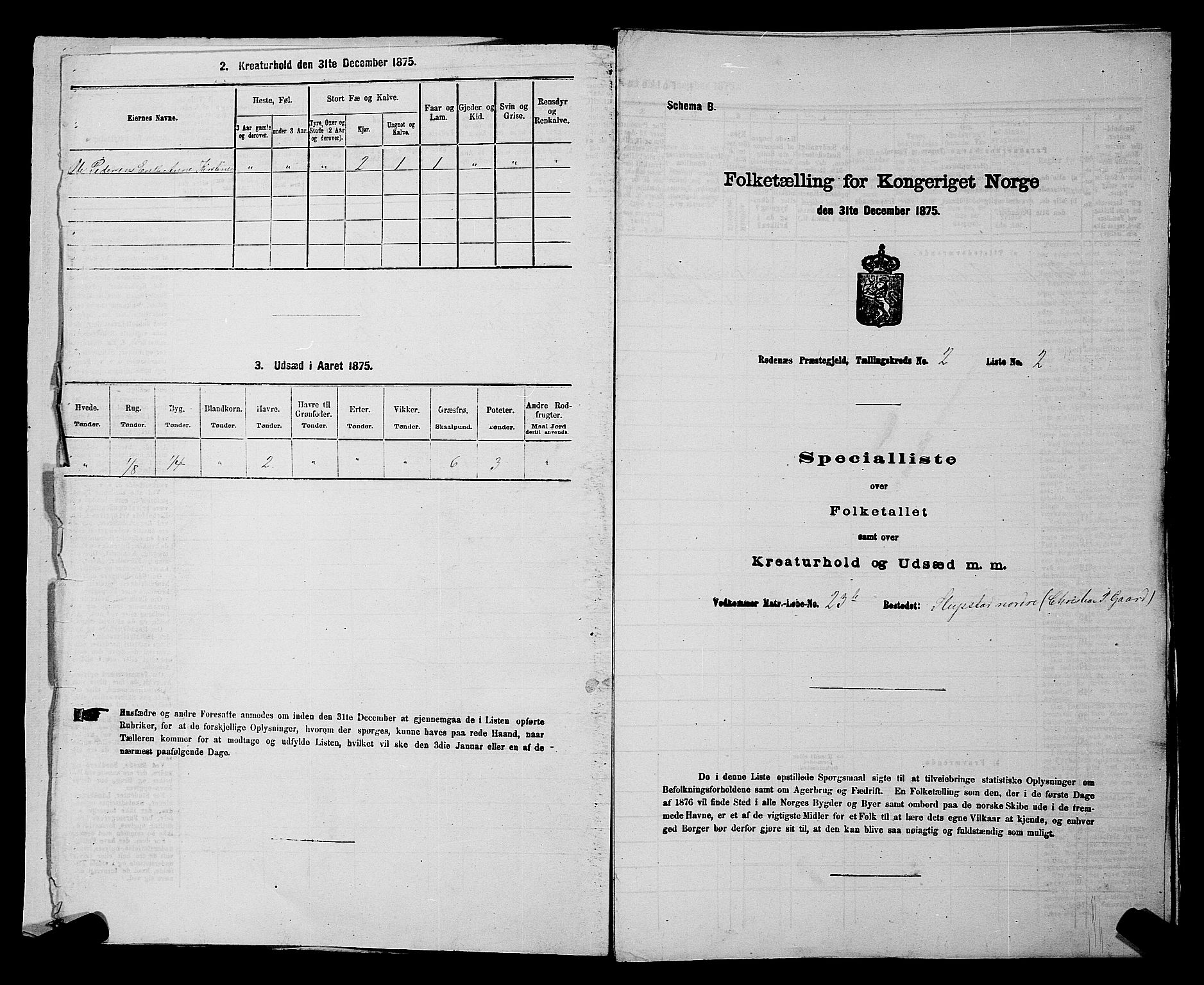 RA, Folketelling 1875 for 0120P Rødenes prestegjeld, 1875, s. 190