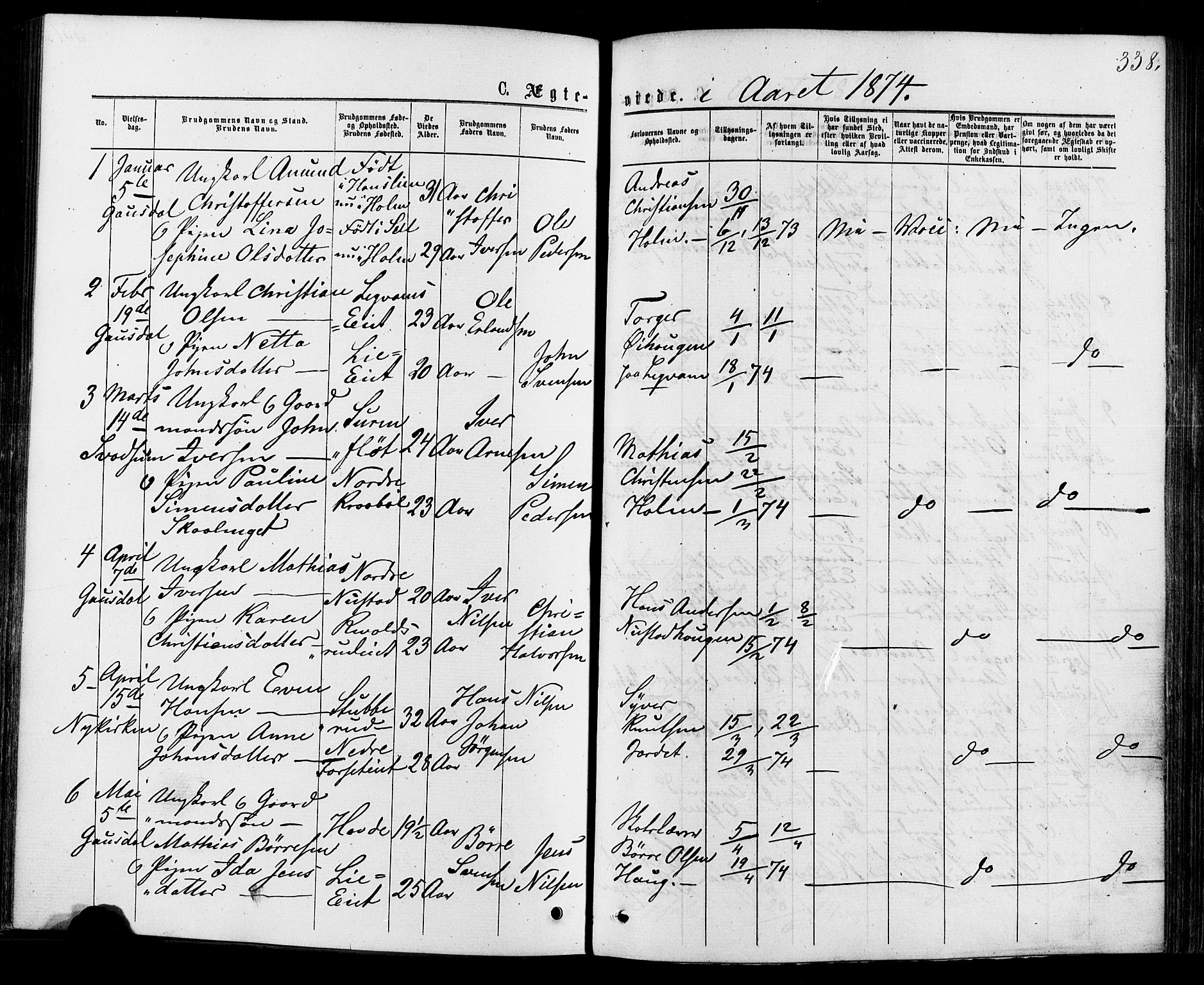 Østre Gausdal prestekontor, AV/SAH-PREST-092/H/Ha/Haa/L0001: Ministerialbok nr. 1, 1874-1886, s. 338