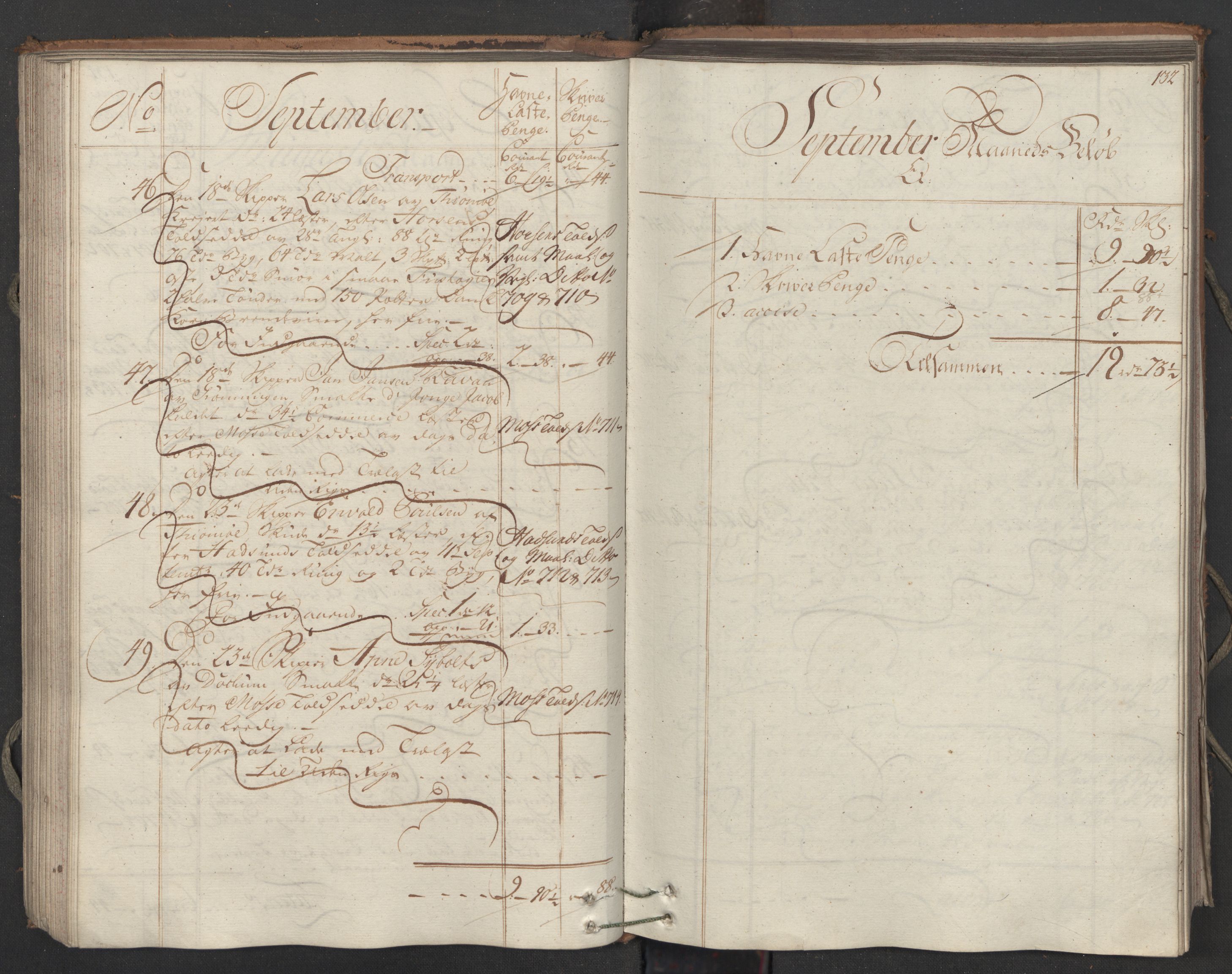 Generaltollkammeret, tollregnskaper, RA/EA-5490/R05/L0038/0001: Tollregnskaper Moss, Son, Krokstad / Inngående hovedtollbok, 1762, s. 131b-132a