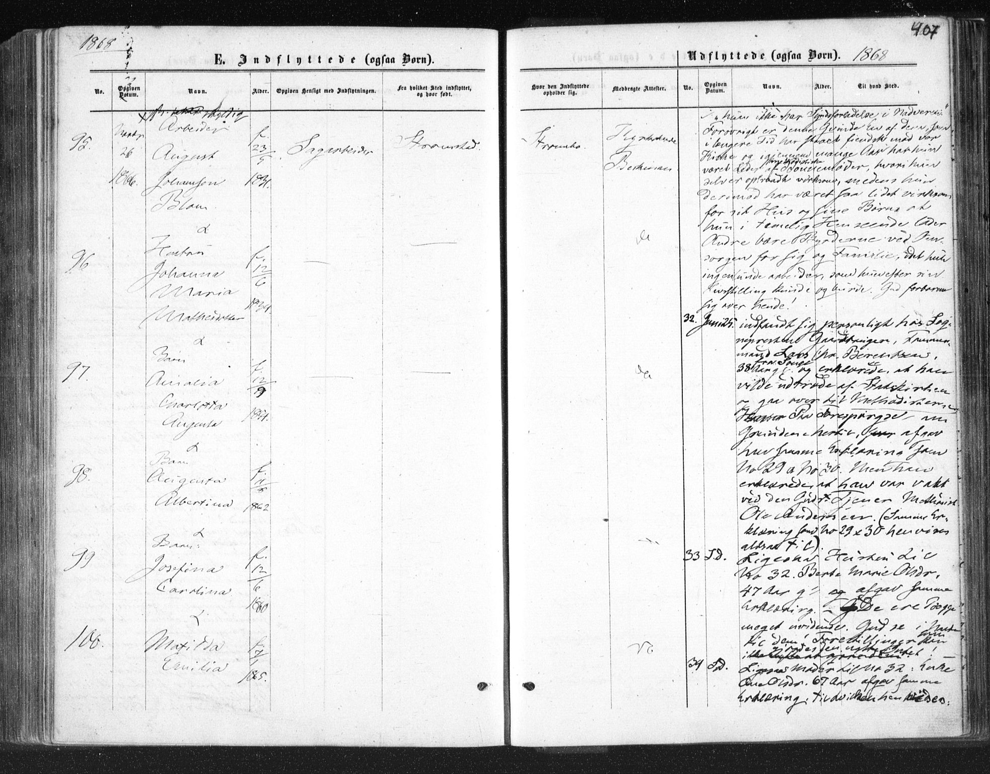 Tromøy sokneprestkontor, SAK/1111-0041/F/Fa/L0007: Ministerialbok nr. A 7, 1864-1869, s. 407