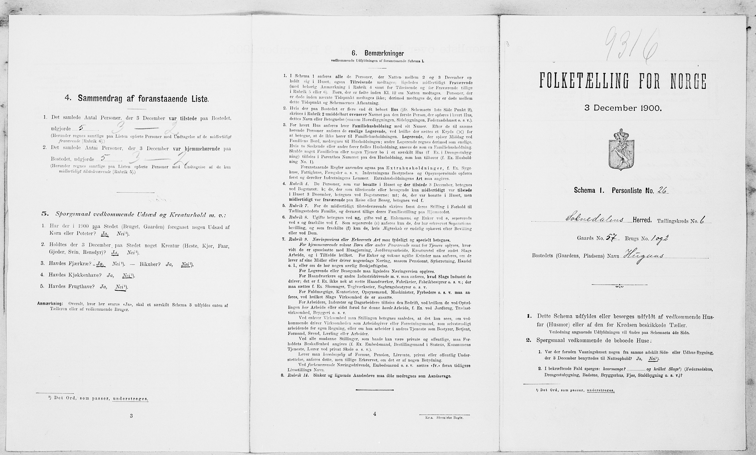 SAT, Folketelling 1900 for 1649 Soknedal herred, 1900, s. 466