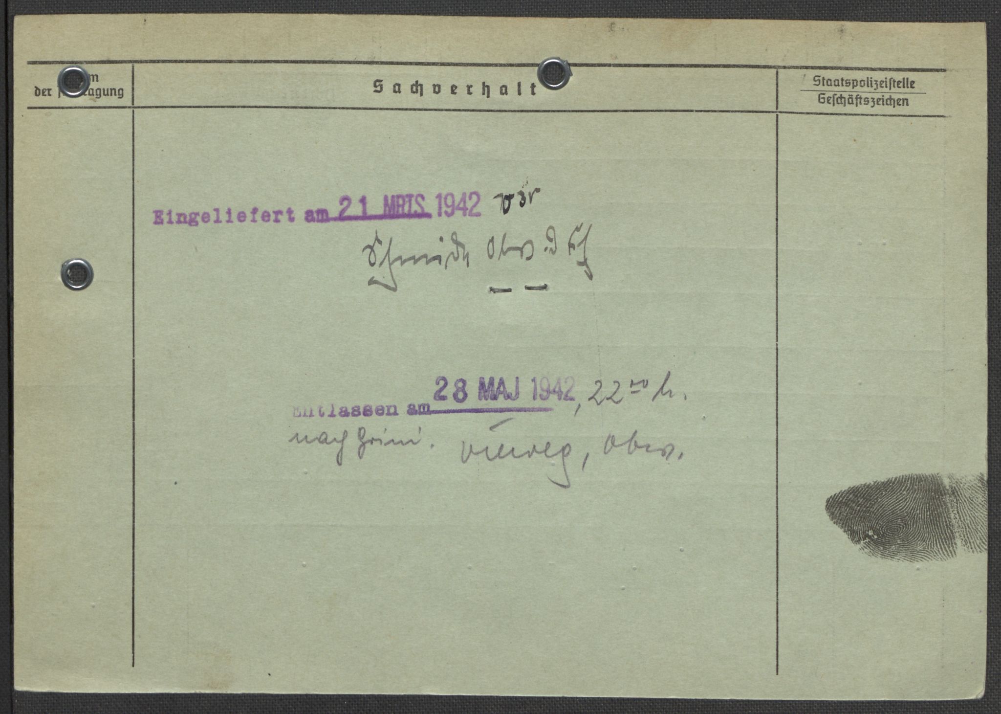 Befehlshaber der Sicherheitspolizei und des SD, AV/RA-RAFA-5969/E/Ea/Eaa/L0002: Register over norske fanger i Møllergata 19: Bj-Eng, 1940-1945, s. 648