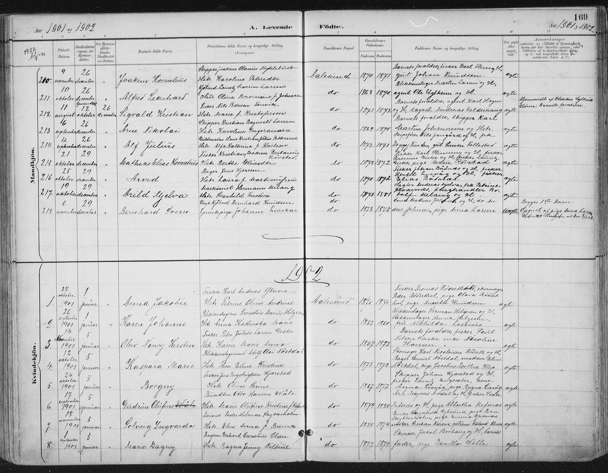 Ministerialprotokoller, klokkerbøker og fødselsregistre - Møre og Romsdal, SAT/A-1454/529/L0456: Ministerialbok nr. 529A06, 1894-1906, s. 169