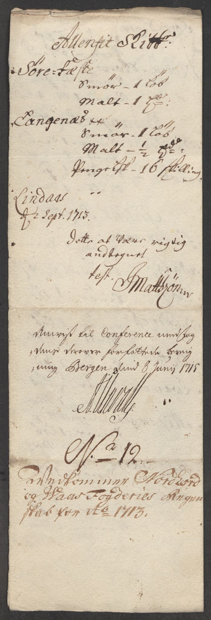 Rentekammeret inntil 1814, Reviderte regnskaper, Fogderegnskap, AV/RA-EA-4092/R51/L3195: Fogderegnskap Nordhordland og Voss, 1713, s. 205