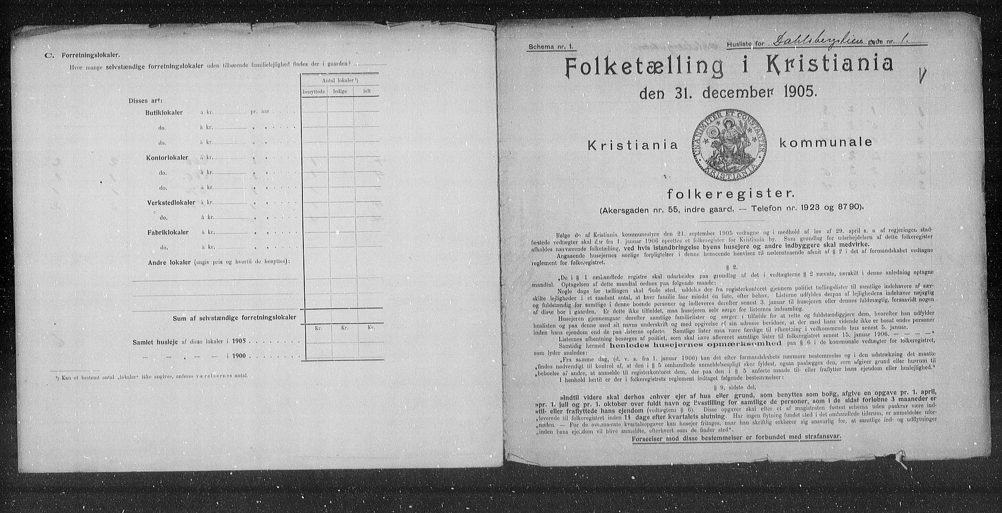 OBA, Kommunal folketelling 31.12.1905 for Kristiania kjøpstad, 1905, s. 7275
