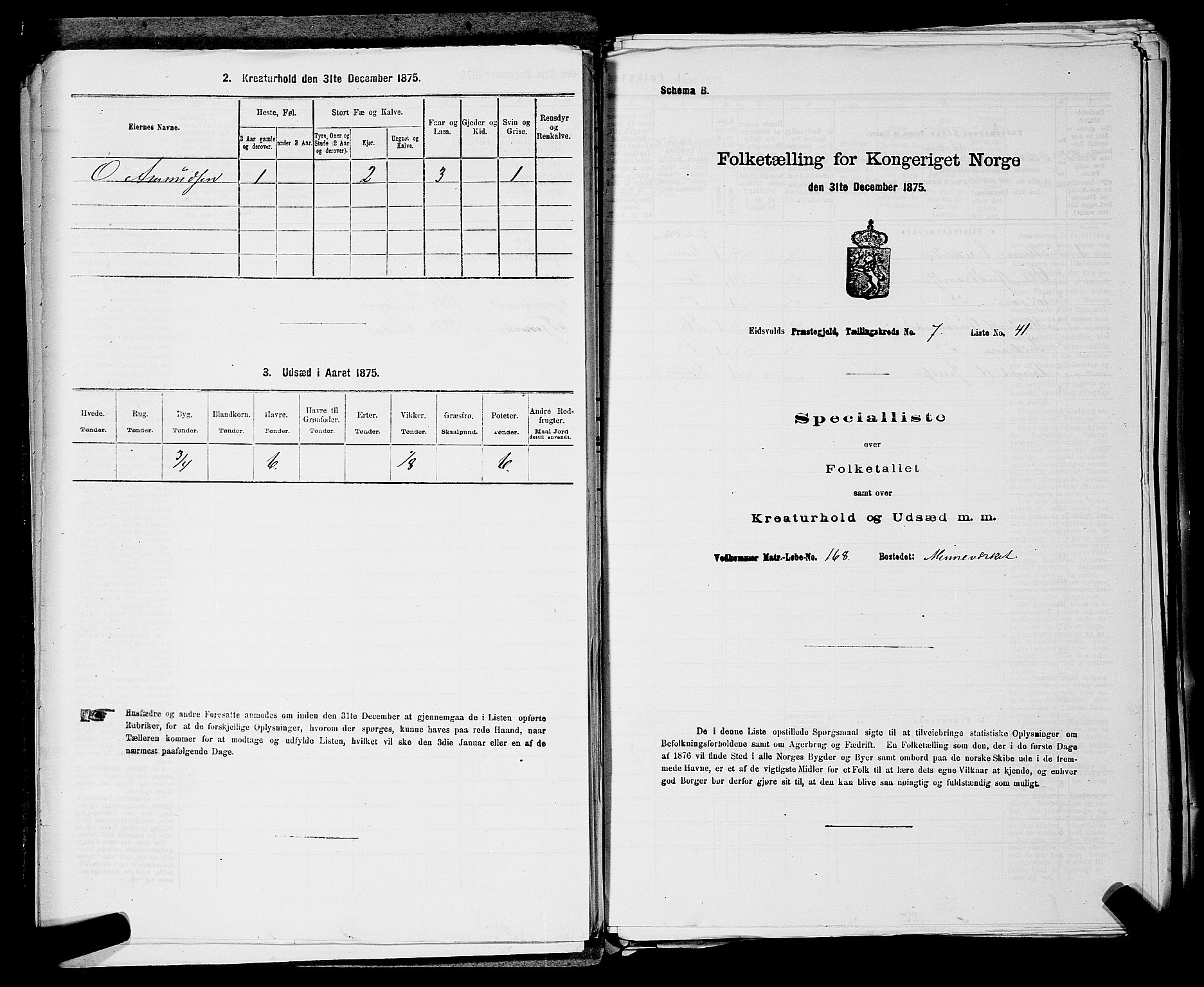 RA, Folketelling 1875 for 0237P Eidsvoll prestegjeld, 1875, s. 987