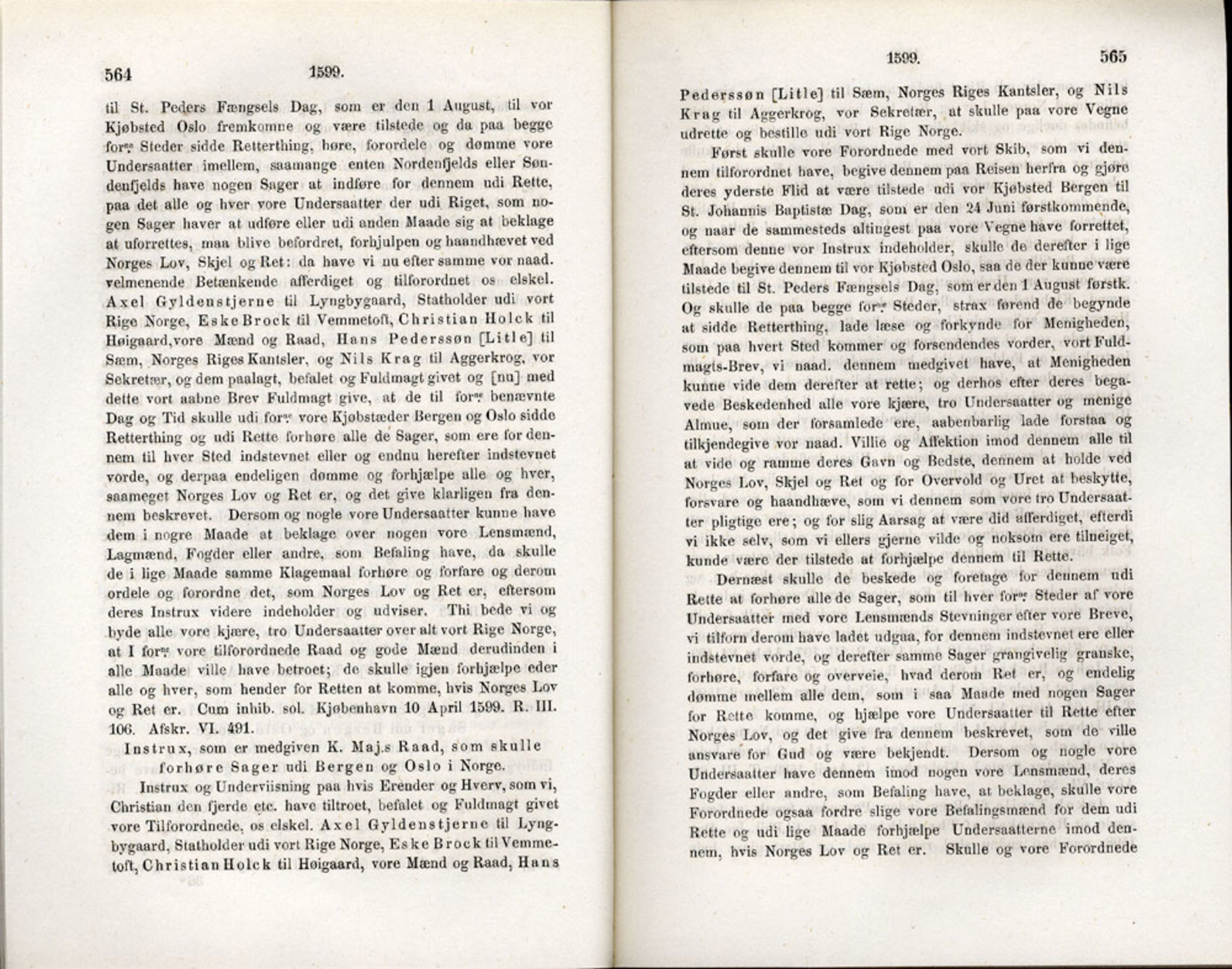 Publikasjoner utgitt av Det Norske Historiske Kildeskriftfond, PUBL/-/-/-: Norske Rigs-Registranter, bind 3, 1588-1602, s. 564-565