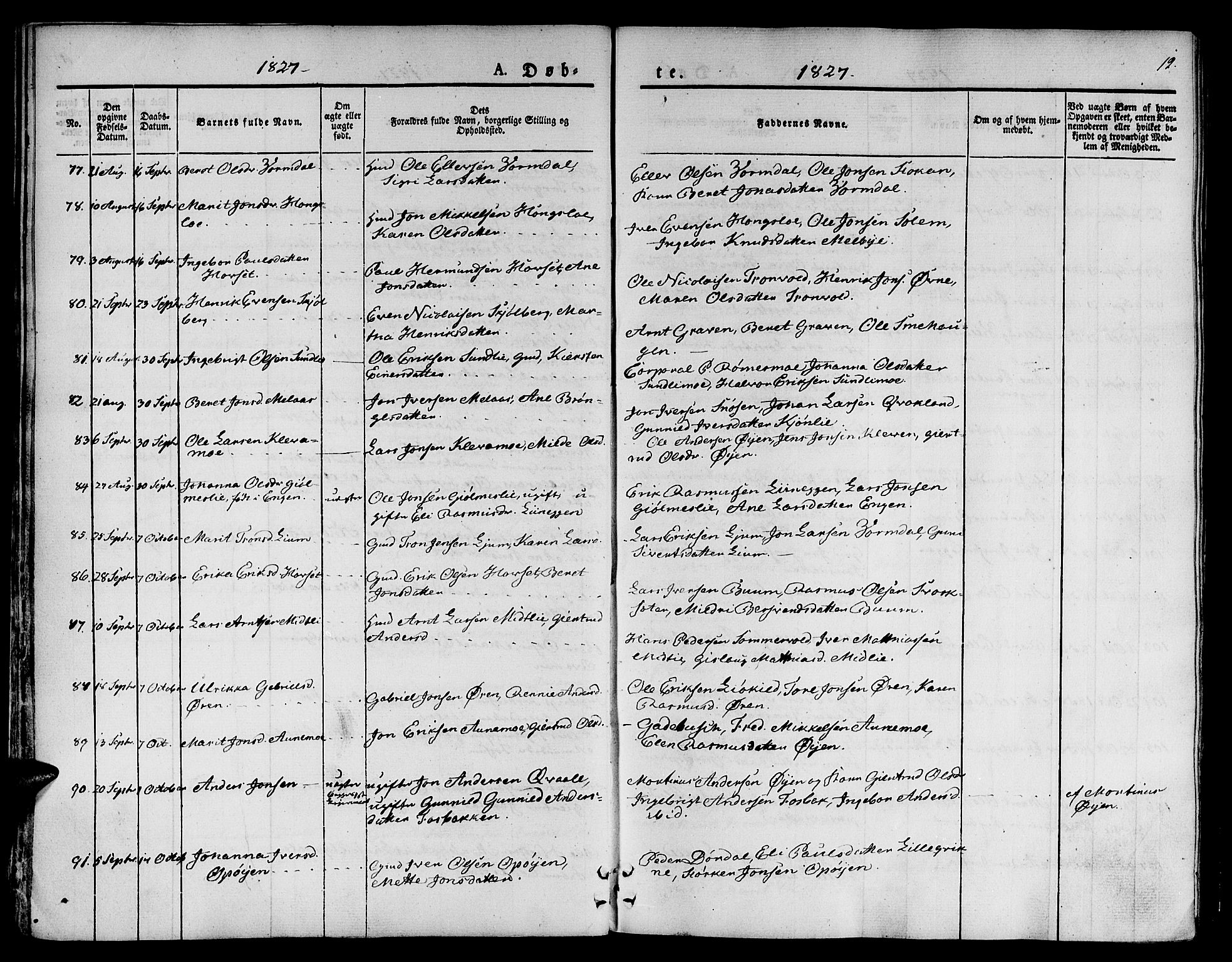 Ministerialprotokoller, klokkerbøker og fødselsregistre - Sør-Trøndelag, SAT/A-1456/668/L0804: Ministerialbok nr. 668A04, 1826-1839, s. 12