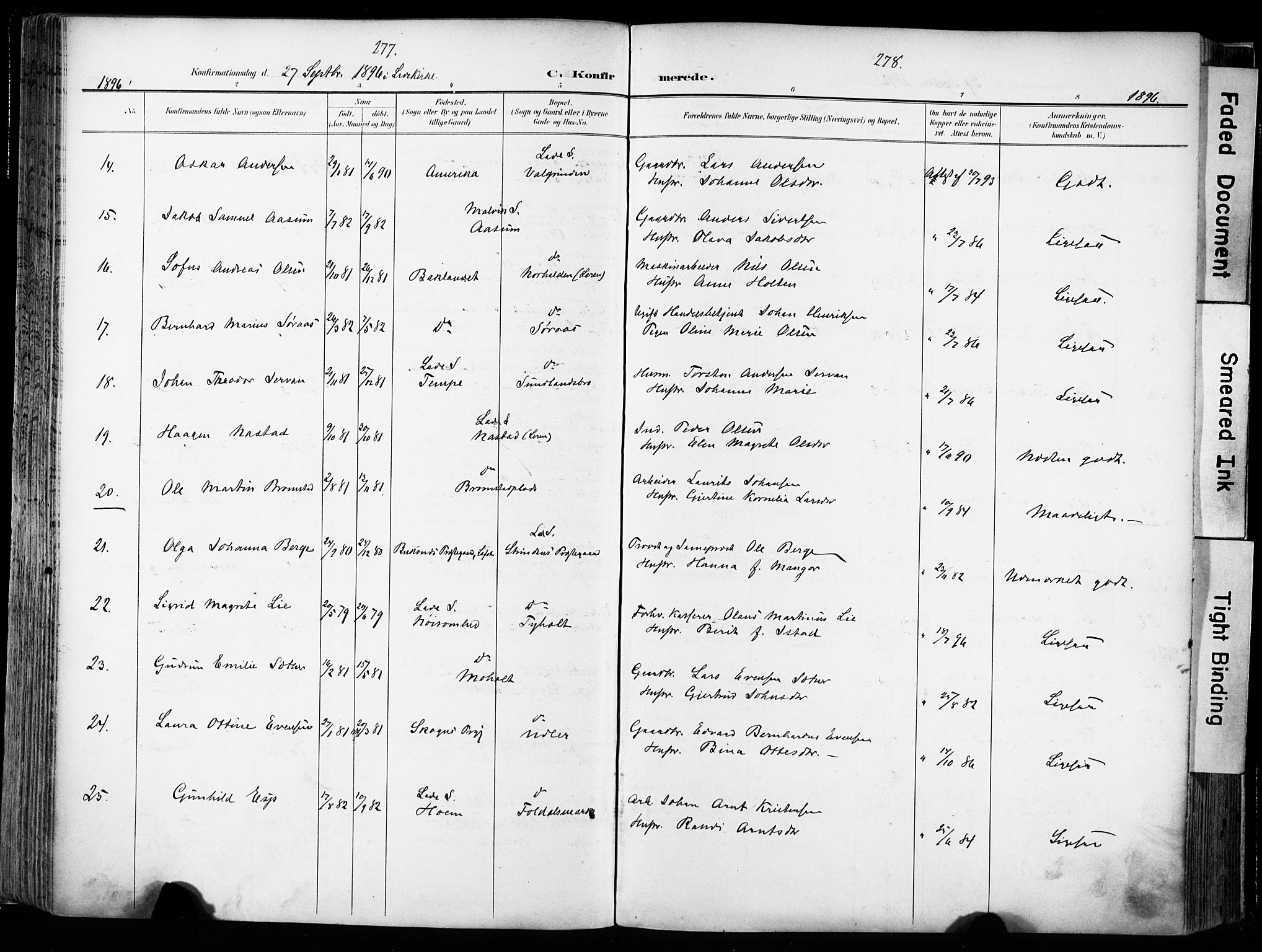 Ministerialprotokoller, klokkerbøker og fødselsregistre - Sør-Trøndelag, AV/SAT-A-1456/606/L0301: Ministerialbok nr. 606A16, 1894-1907, s. 277-278