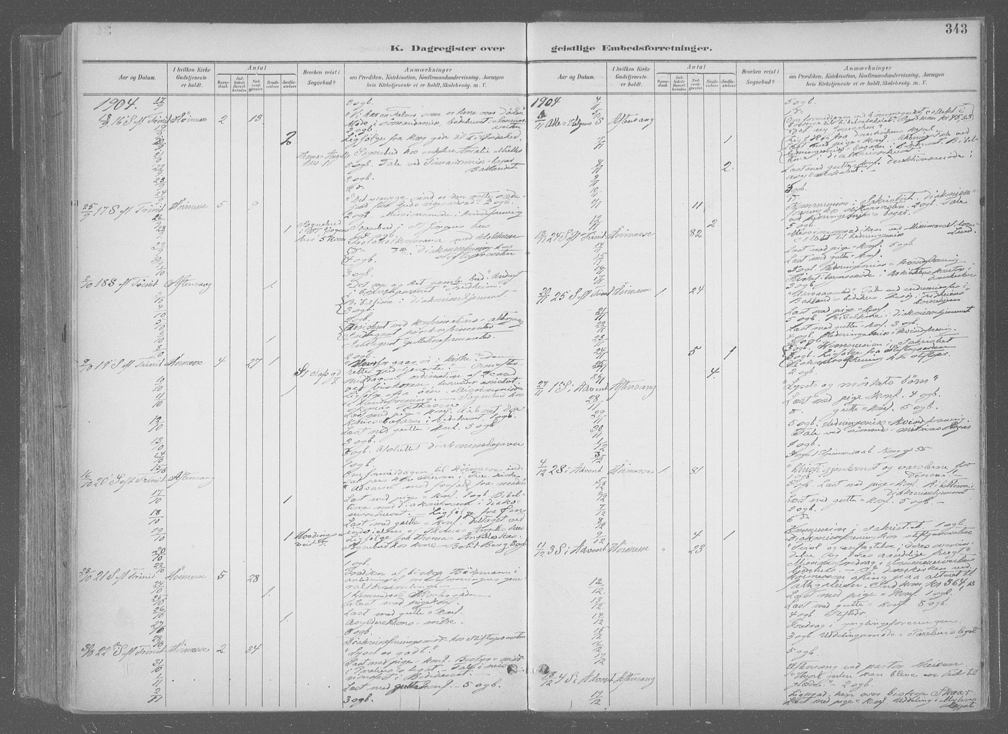 Ministerialprotokoller, klokkerbøker og fødselsregistre - Sør-Trøndelag, AV/SAT-A-1456/601/L0064: Ministerialbok nr. 601A31, 1891-1911, s. 343