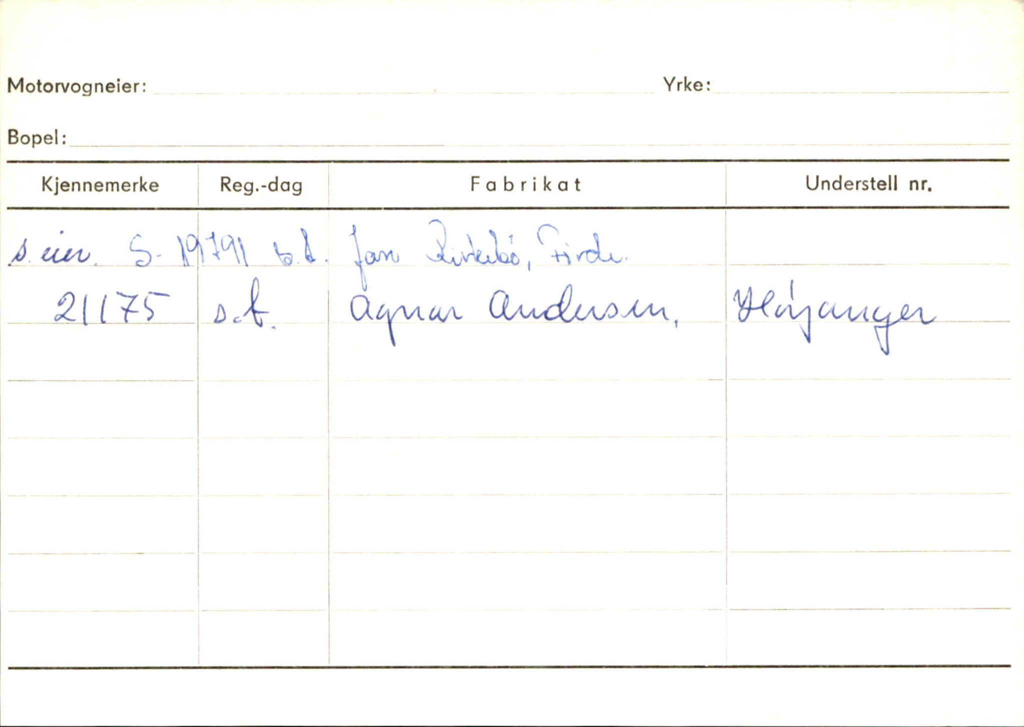 Statens vegvesen, Sogn og Fjordane vegkontor, SAB/A-5301/4/F/L0126: Eigarregister Fjaler M-Å. Leikanger A-Å, 1945-1975, s. 414