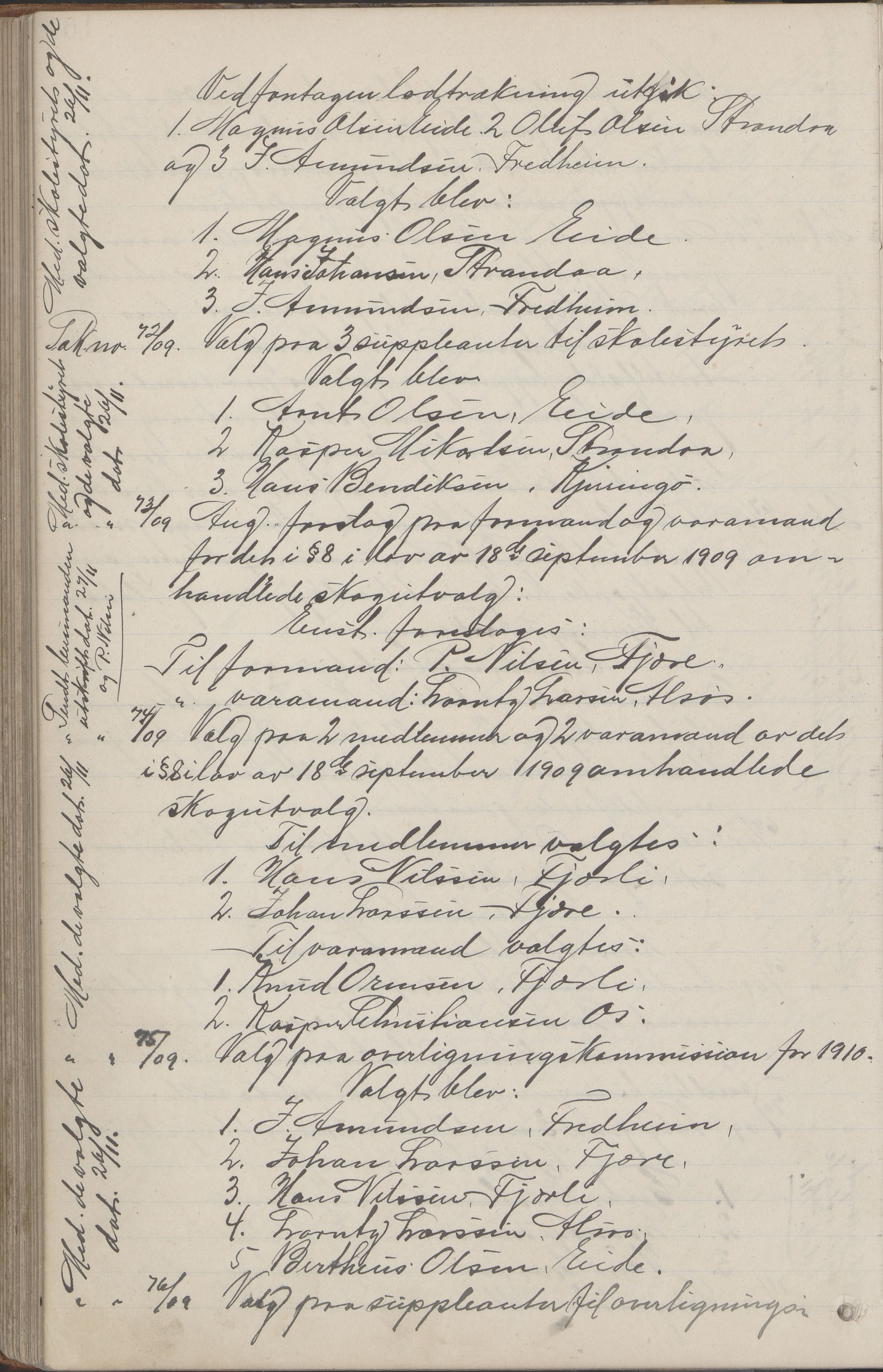 Kjerringøy kommune. Formannskapet, AIN/K-18441.150/A/Aa/L0002: Forhandlingsprotokoll Norfolden- Kjerringø formanskap, 1900-1911