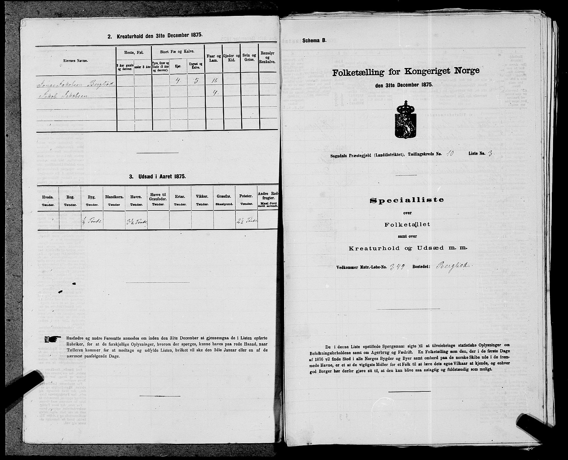 SAST, Folketelling 1875 for 1111L Sokndal prestegjeld, Sokndal landsokn, 1875, s. 937