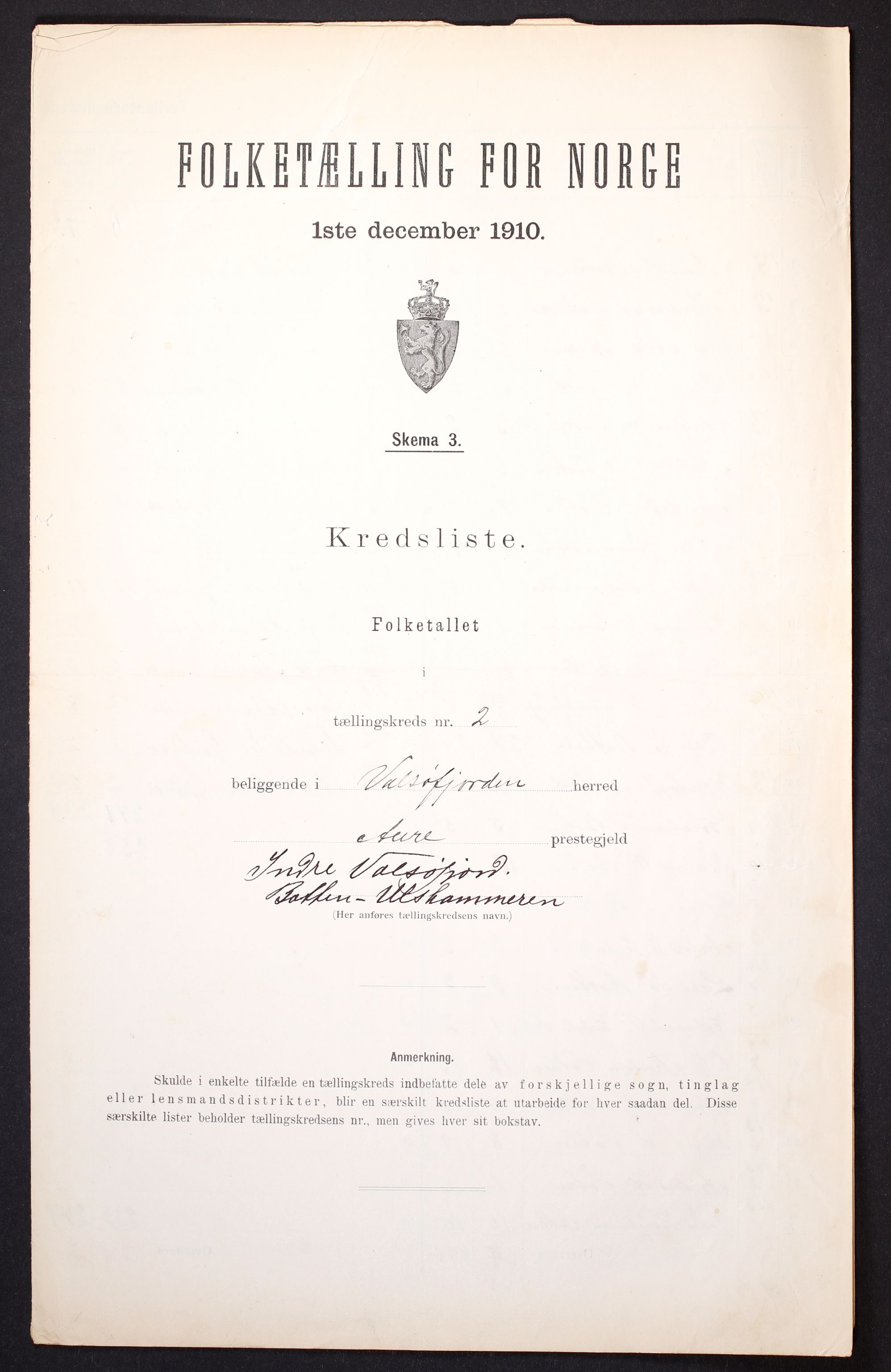 RA, Folketelling 1910 for 1570 Valsøyfjord herred, 1910, s. 7