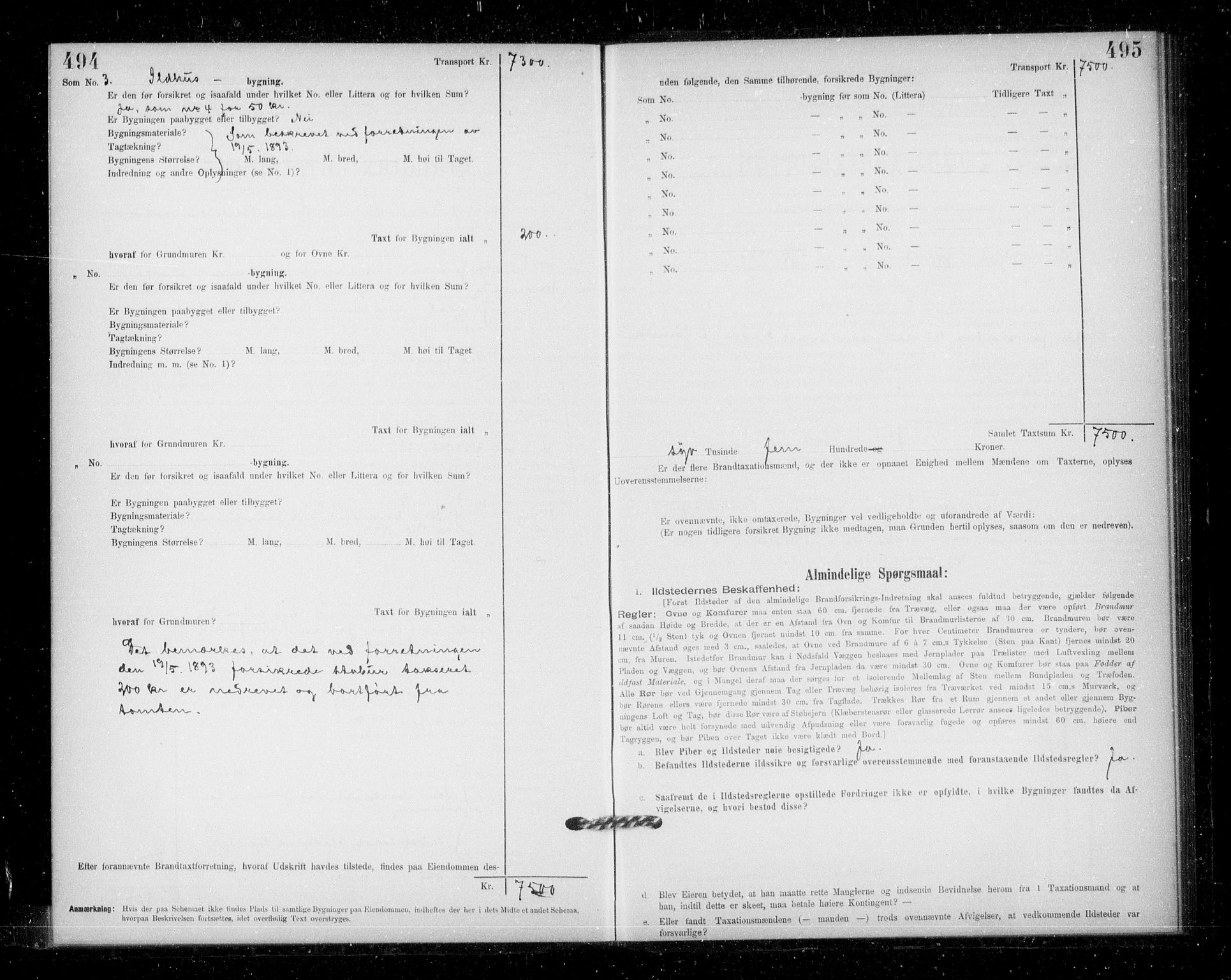 Lensmannen i Jondal, SAB/A-33101/0012/L0005: Branntakstprotokoll, skjematakst, 1894-1951, s. 494-495
