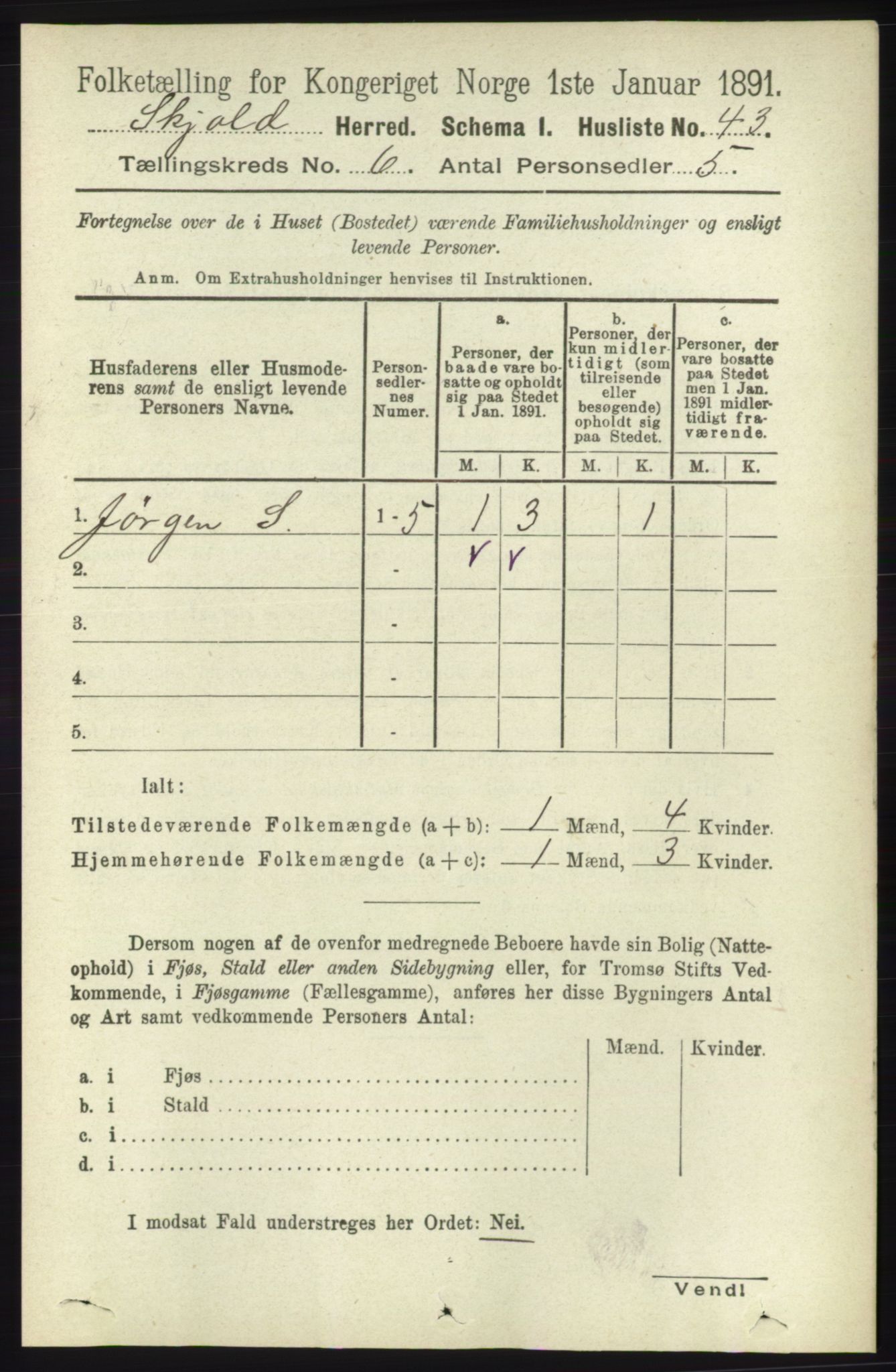 RA, Folketelling 1891 for 1154 Skjold herred, 1891, s. 992