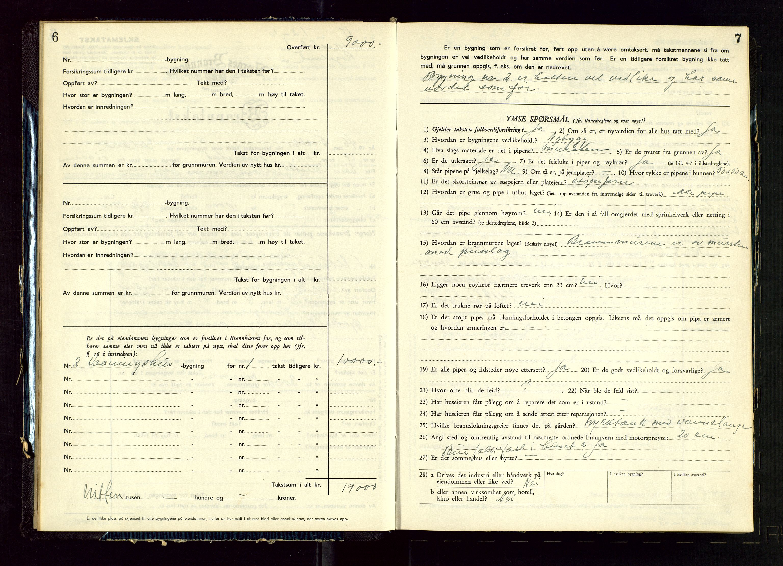 Heskestad lensmannskontor, SAST/A-100304/Gob/L0005: "Brandtakstprotokoll", 1946-1955, s. 6-7