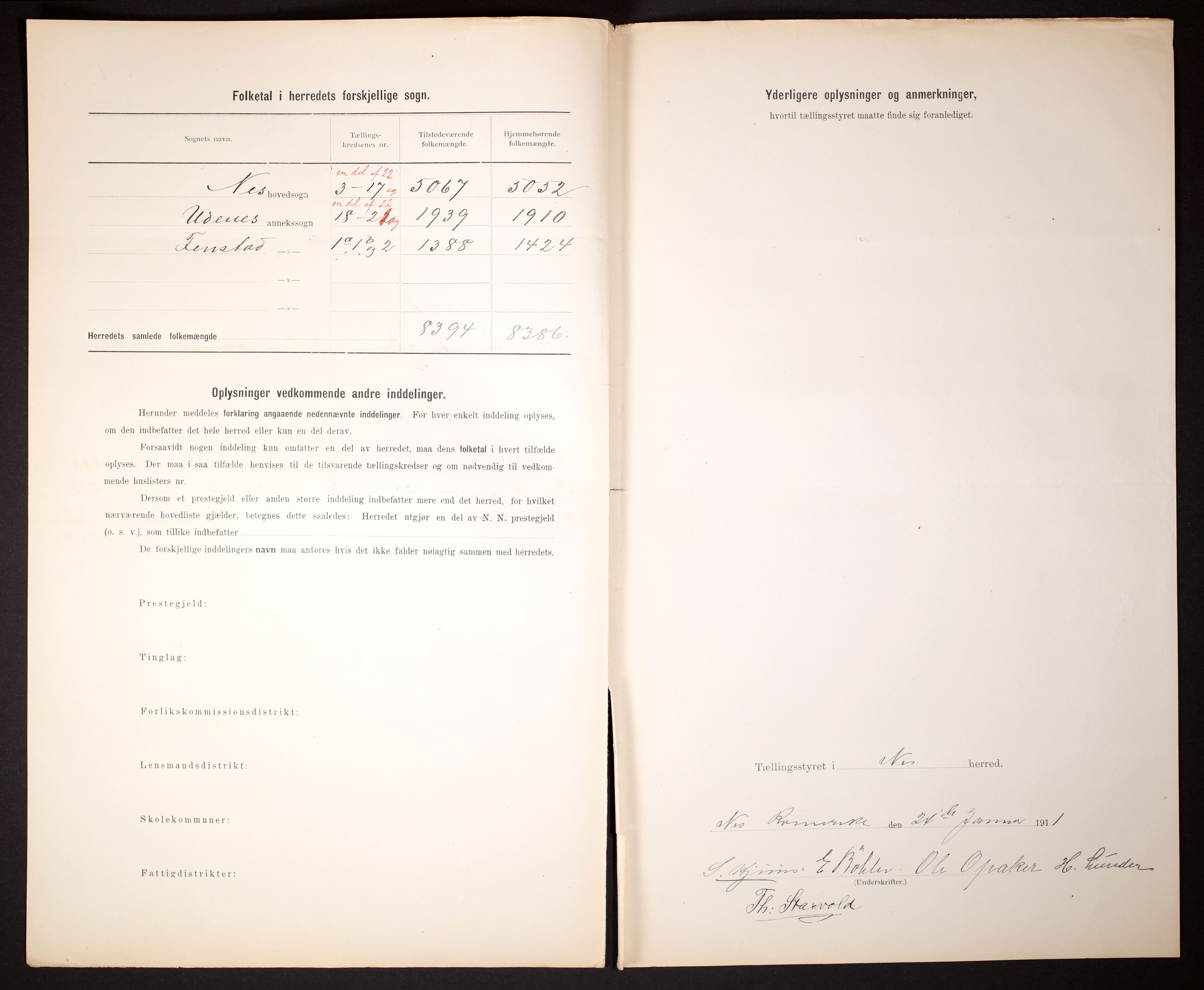 RA, Folketelling 1910 for 0236 Nes herred, 1910, s. 3