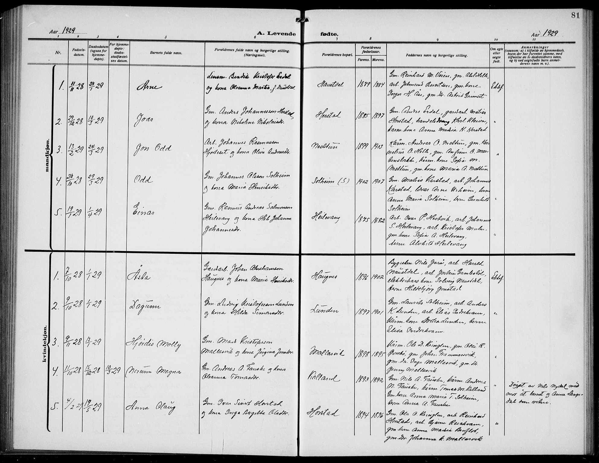 Førde sokneprestembete, SAB/A-79901/H/Hab/Habd/L0006: Klokkerbok nr. D 6, 1914-1937, s. 81