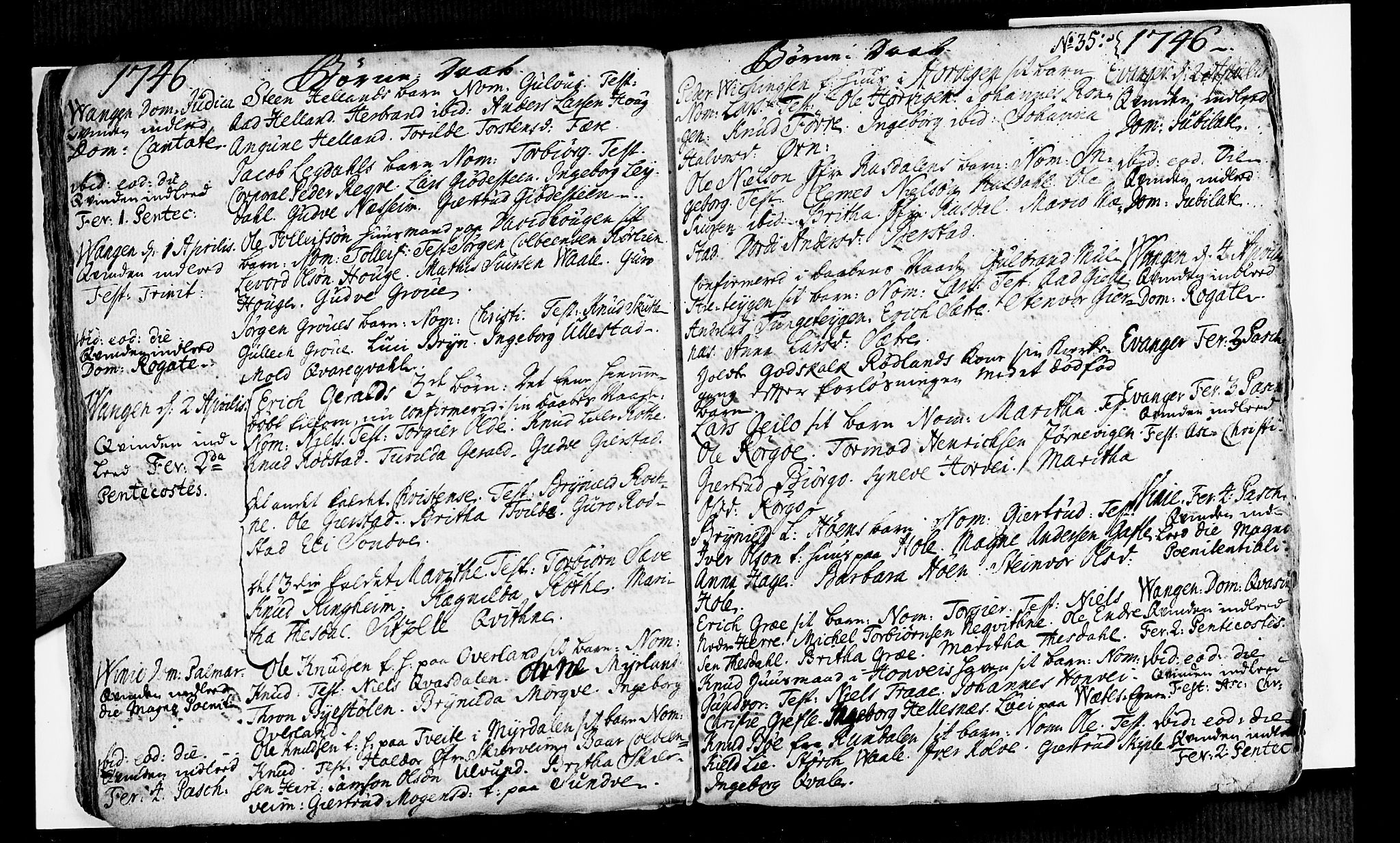 Voss sokneprestembete, SAB/A-79001/H/Haa: Ministerialbok nr. A 6, 1744-1752, s. 35