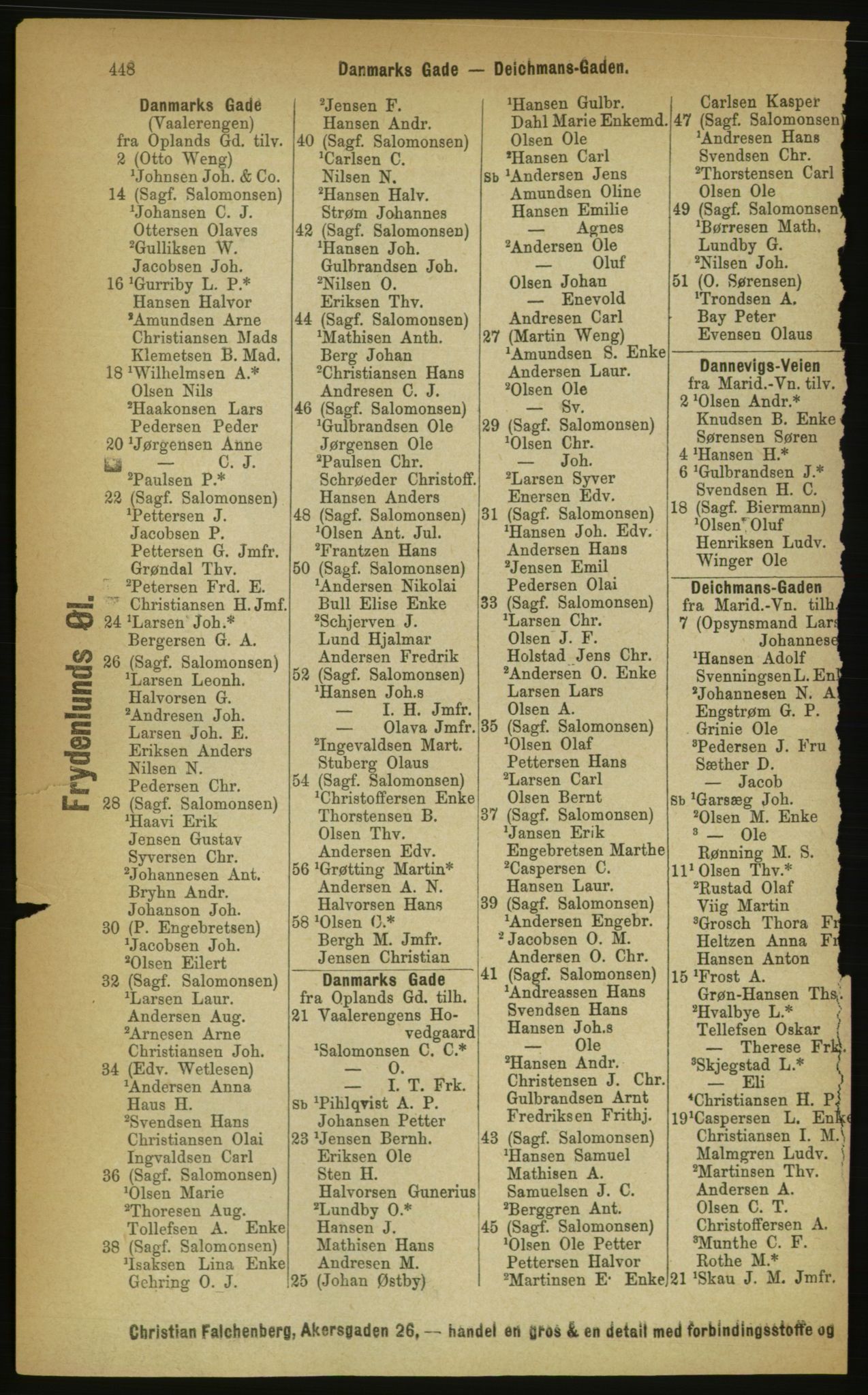 Kristiania/Oslo adressebok, PUBL/-, 1889, s. 448