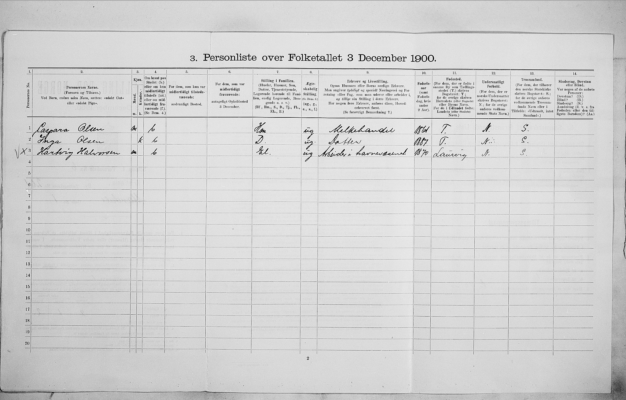 SAO, Folketelling 1900 for 0301 Kristiania kjøpstad, 1900, s. 54493