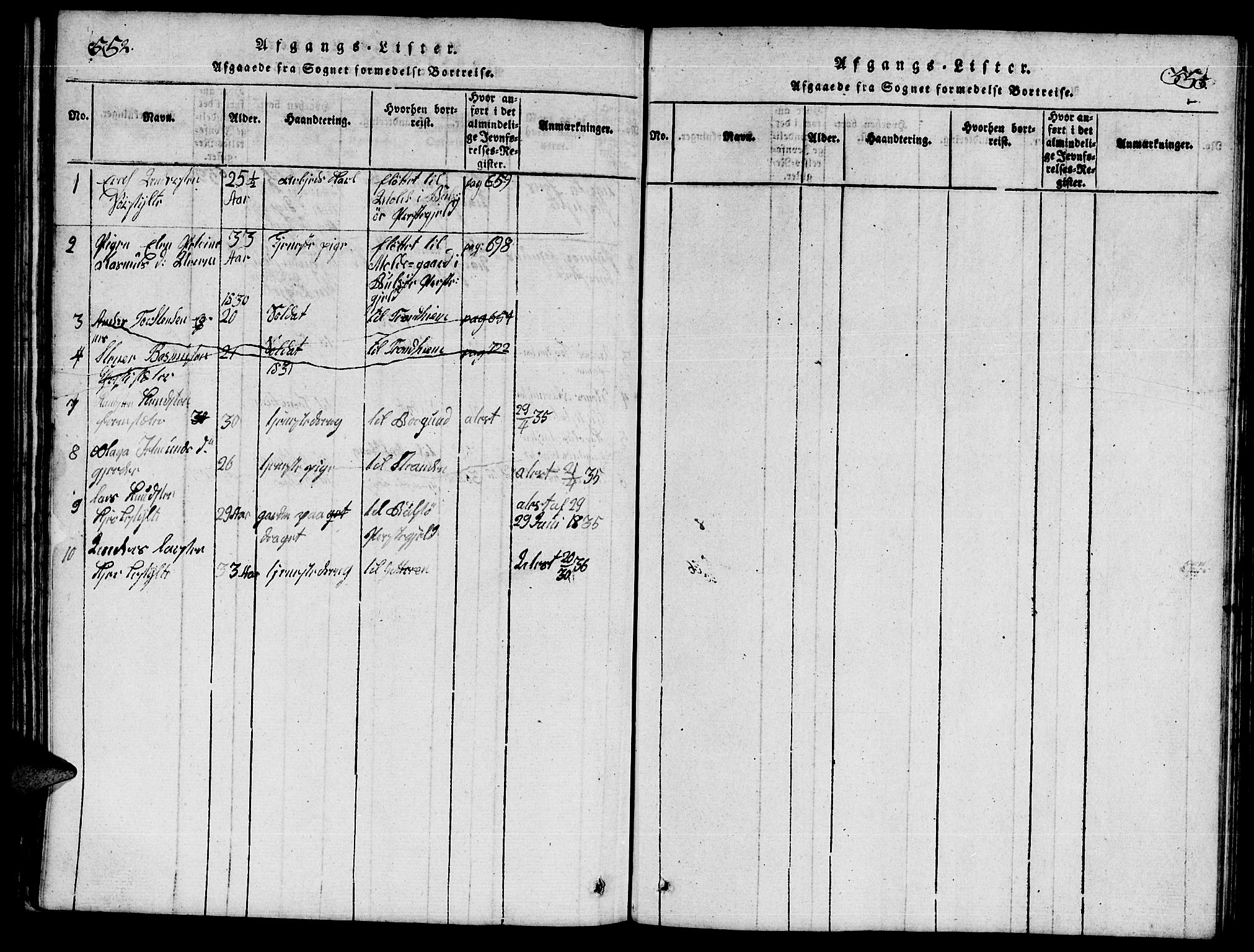 Ministerialprotokoller, klokkerbøker og fødselsregistre - Møre og Romsdal, SAT/A-1454/541/L0546: Klokkerbok nr. 541C01, 1818-1856, s. 552-553