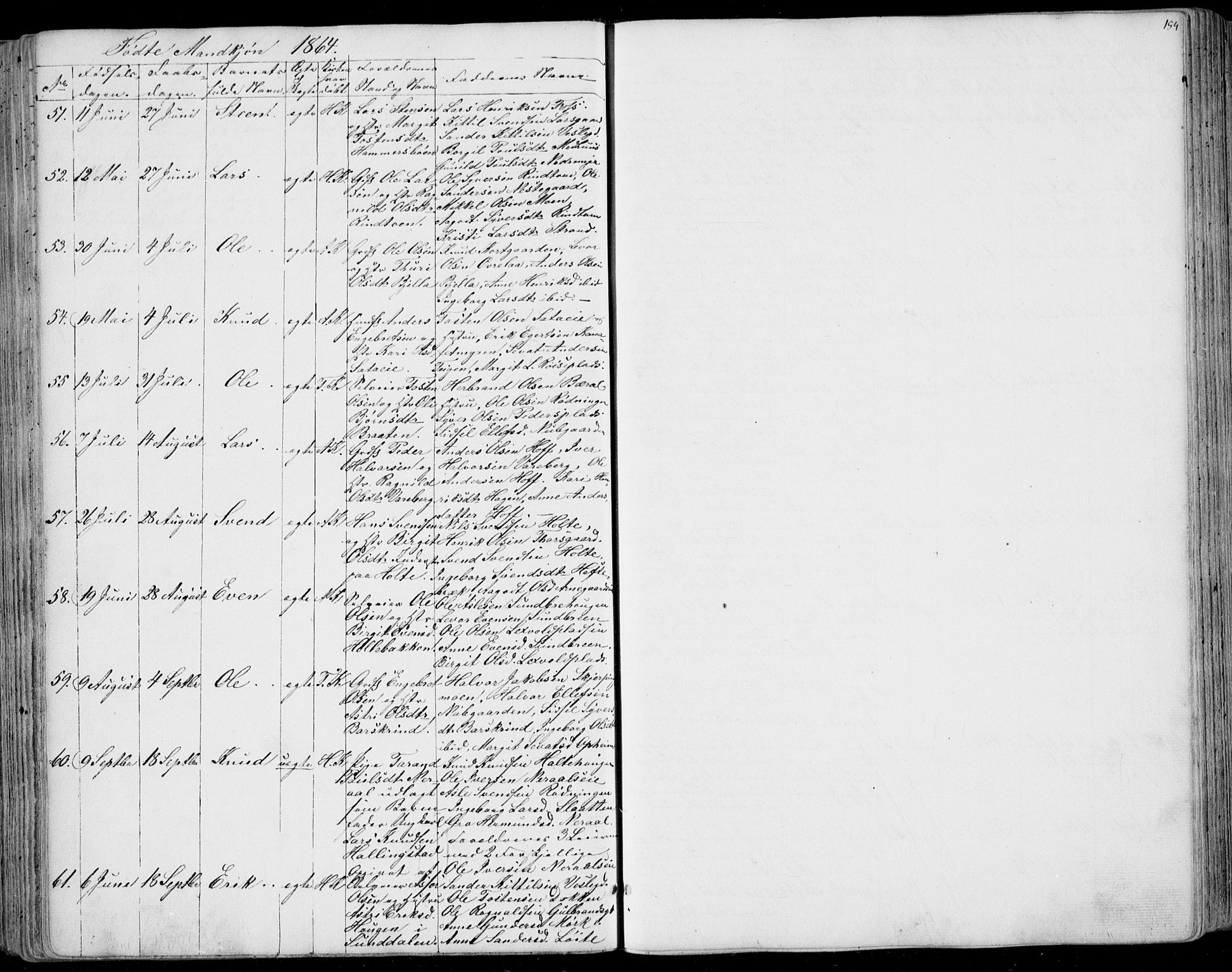 Ål kirkebøker, SAKO/A-249/F/Fa/L0006: Ministerialbok nr. I 6, 1849-1864, s. 184