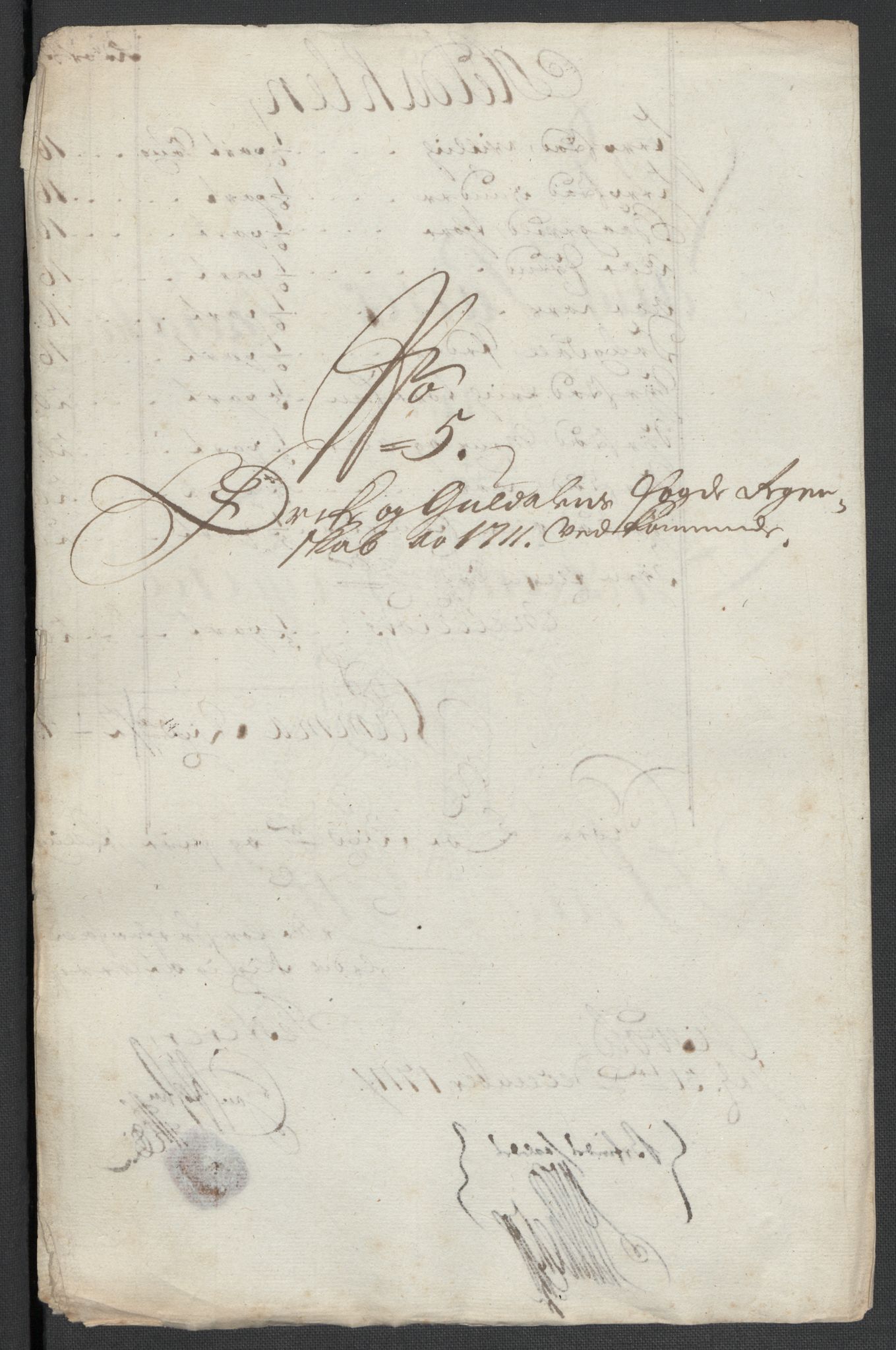 Rentekammeret inntil 1814, Reviderte regnskaper, Fogderegnskap, AV/RA-EA-4092/R60/L3961: Fogderegnskap Orkdal og Gauldal, 1711, s. 126
