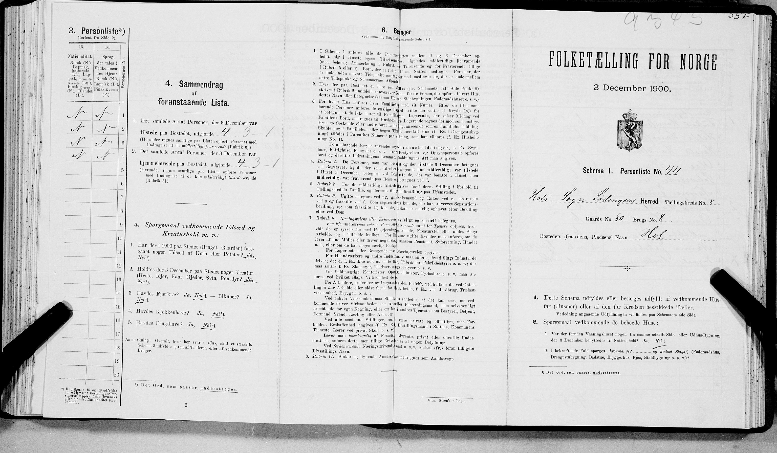 SAT, Folketelling 1900 for 1851 Lødingen herred, 1900, s. 1038