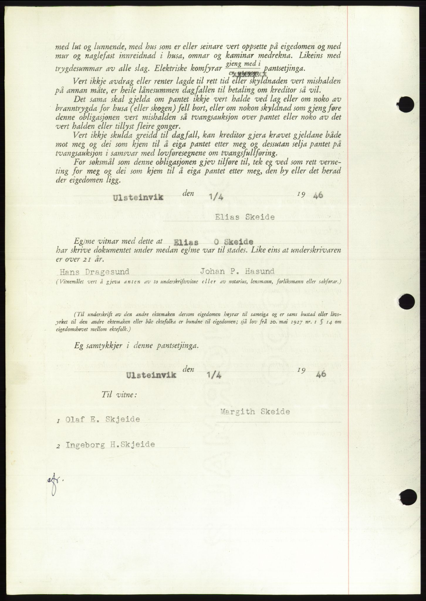 Søre Sunnmøre sorenskriveri, AV/SAT-A-4122/1/2/2C/L0114: Pantebok nr. 1-2B, 1943-1947, Dagboknr: 277/1946