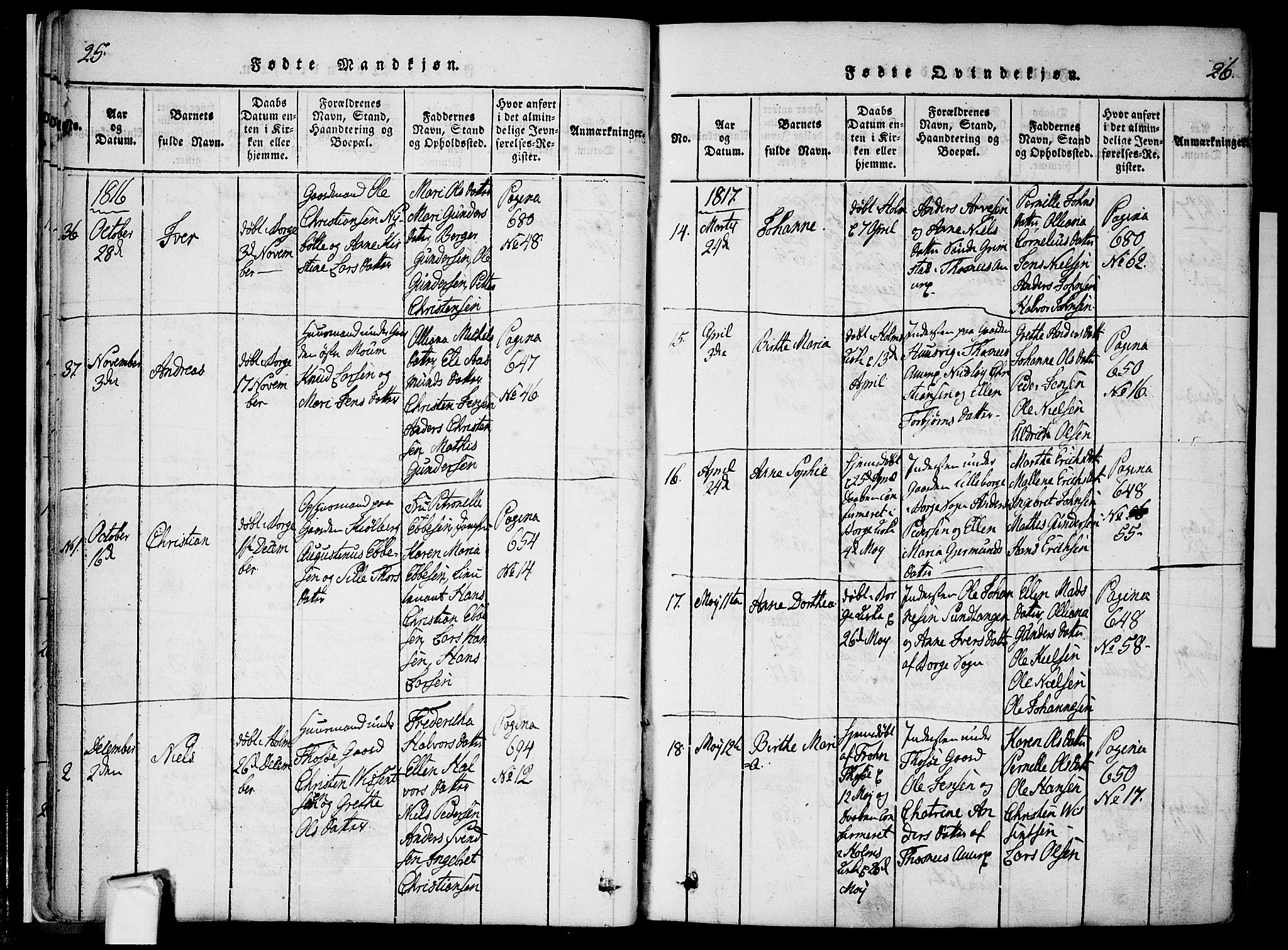 Borge prestekontor Kirkebøker, AV/SAO-A-10903/F/Fa/L0003: Ministerialbok nr. I 3, 1815-1836, s. 25-26