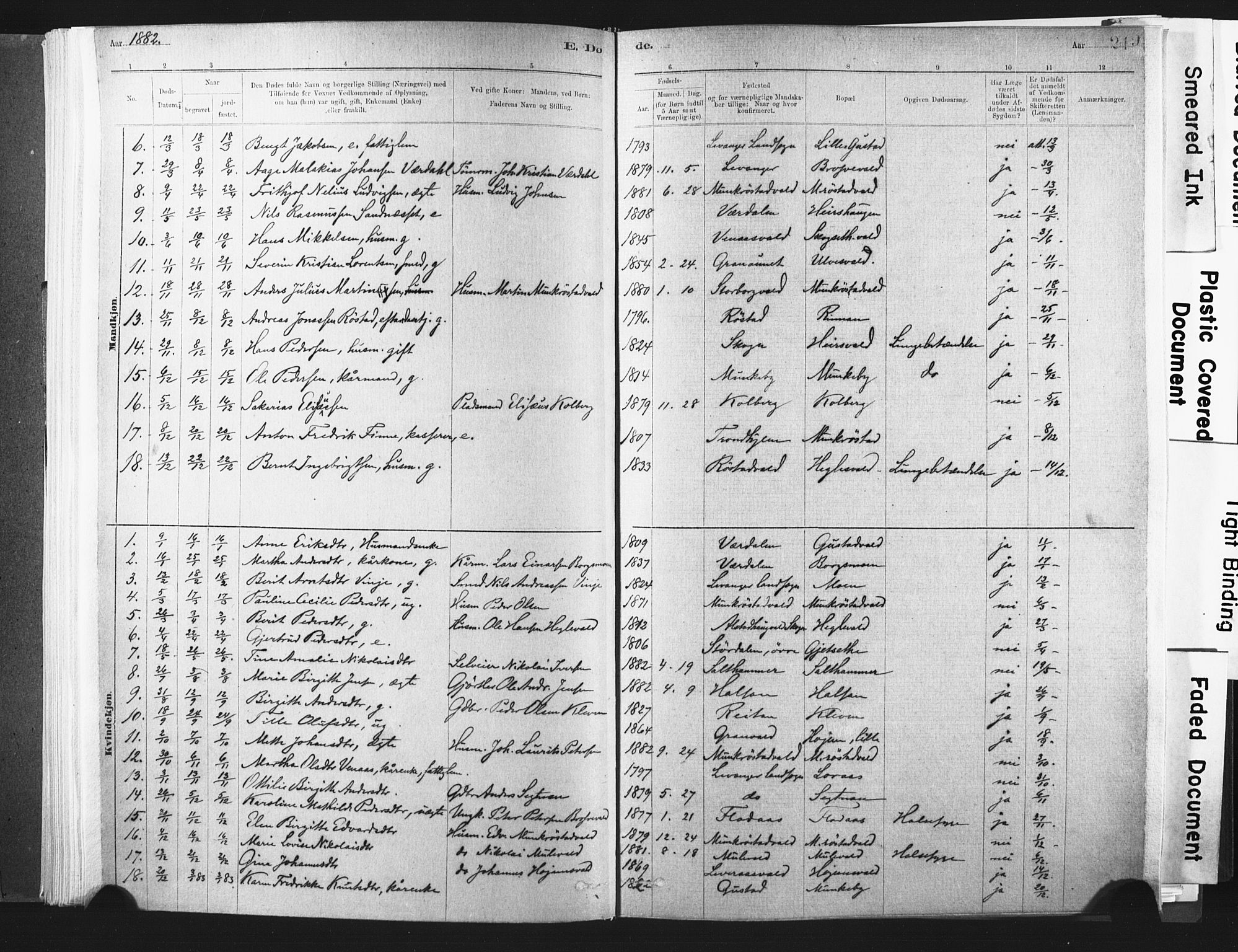 Ministerialprotokoller, klokkerbøker og fødselsregistre - Nord-Trøndelag, SAT/A-1458/721/L0207: Ministerialbok nr. 721A02, 1880-1911, s. 219
