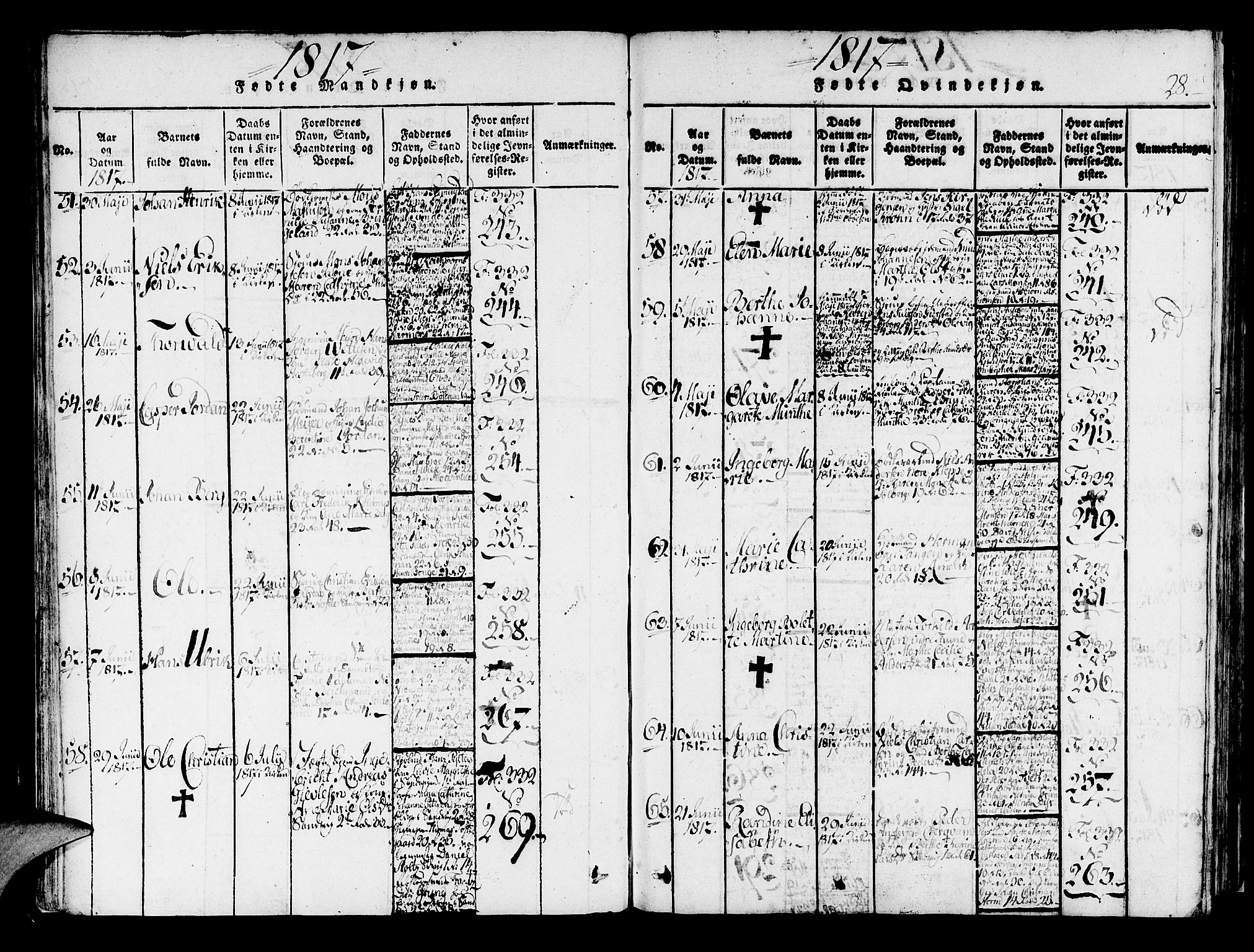 Korskirken sokneprestembete, AV/SAB-A-76101/H/Haa/L0013: Ministerialbok nr. A 13, 1815-1822, s. 28