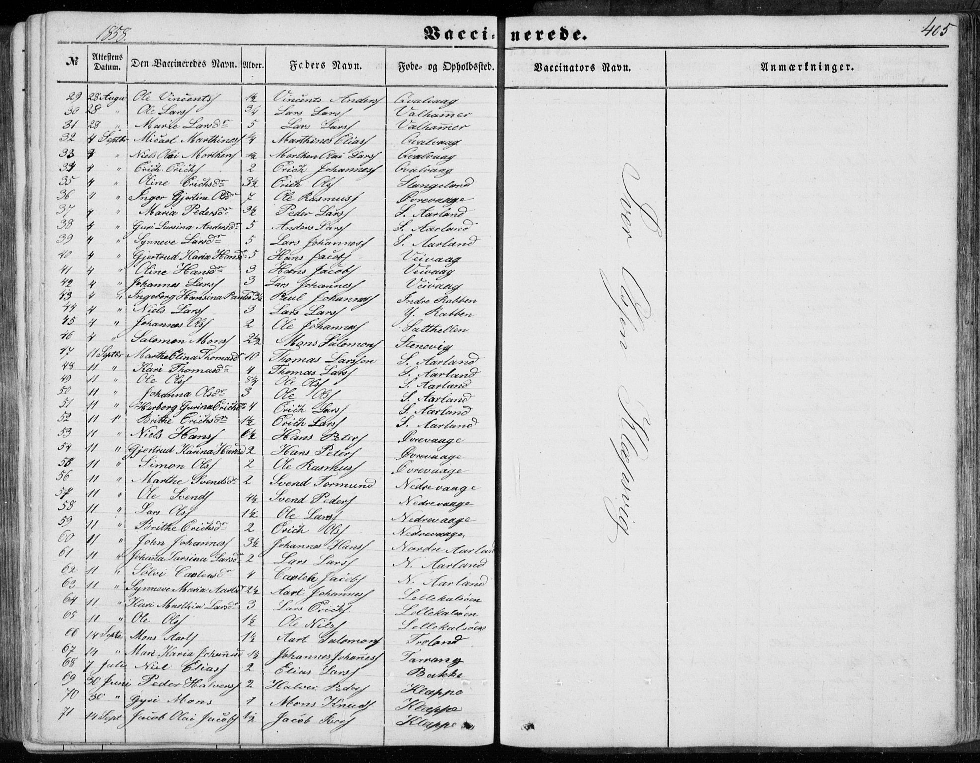 Sund sokneprestembete, AV/SAB-A-99930: Ministerialbok nr. A 14, 1850-1866, s. 405