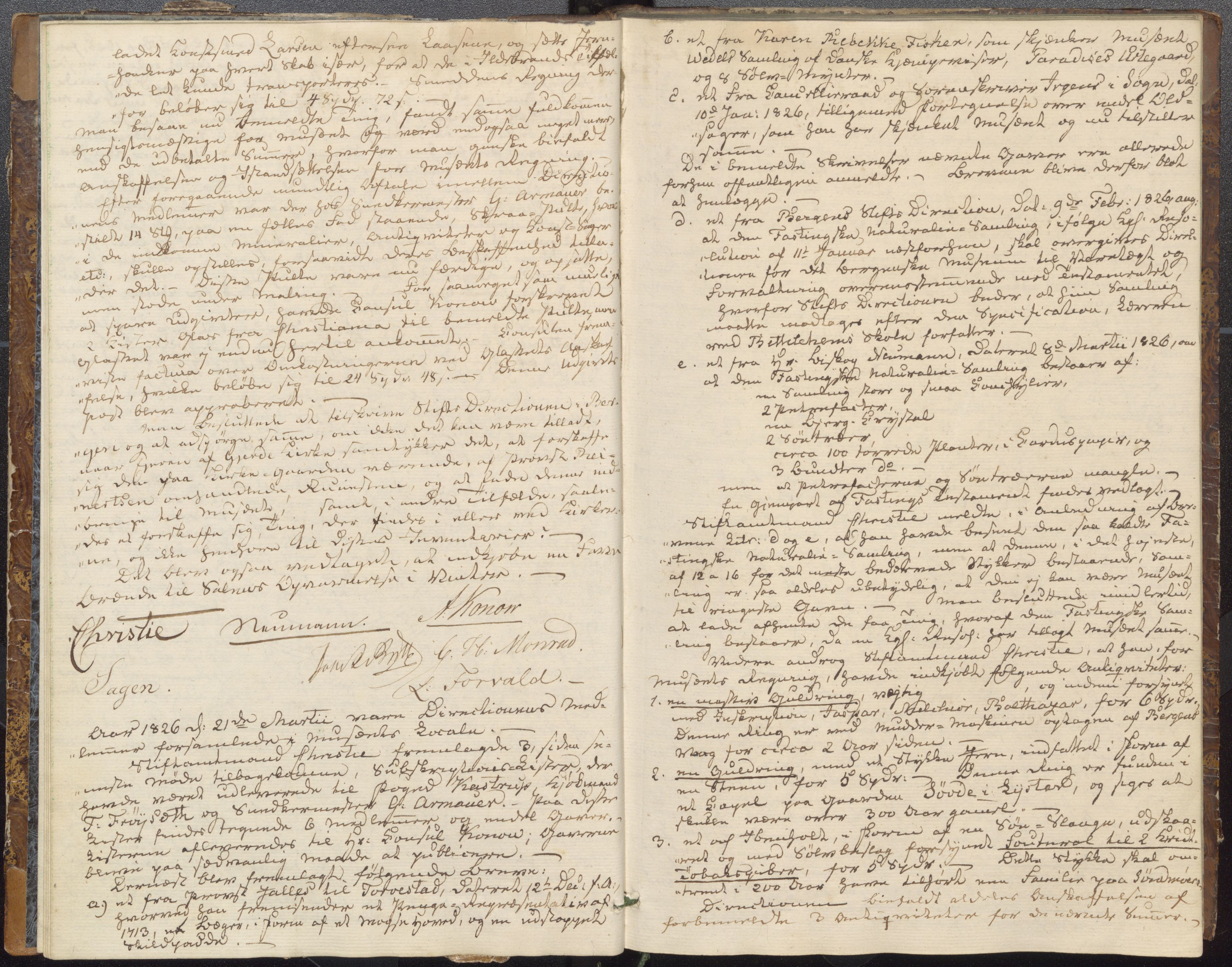 Bergens Museum, UMB/A007/A/Aa/L0001: Forhandlingsprotokoll, 1825-1827, s. 8, 9
