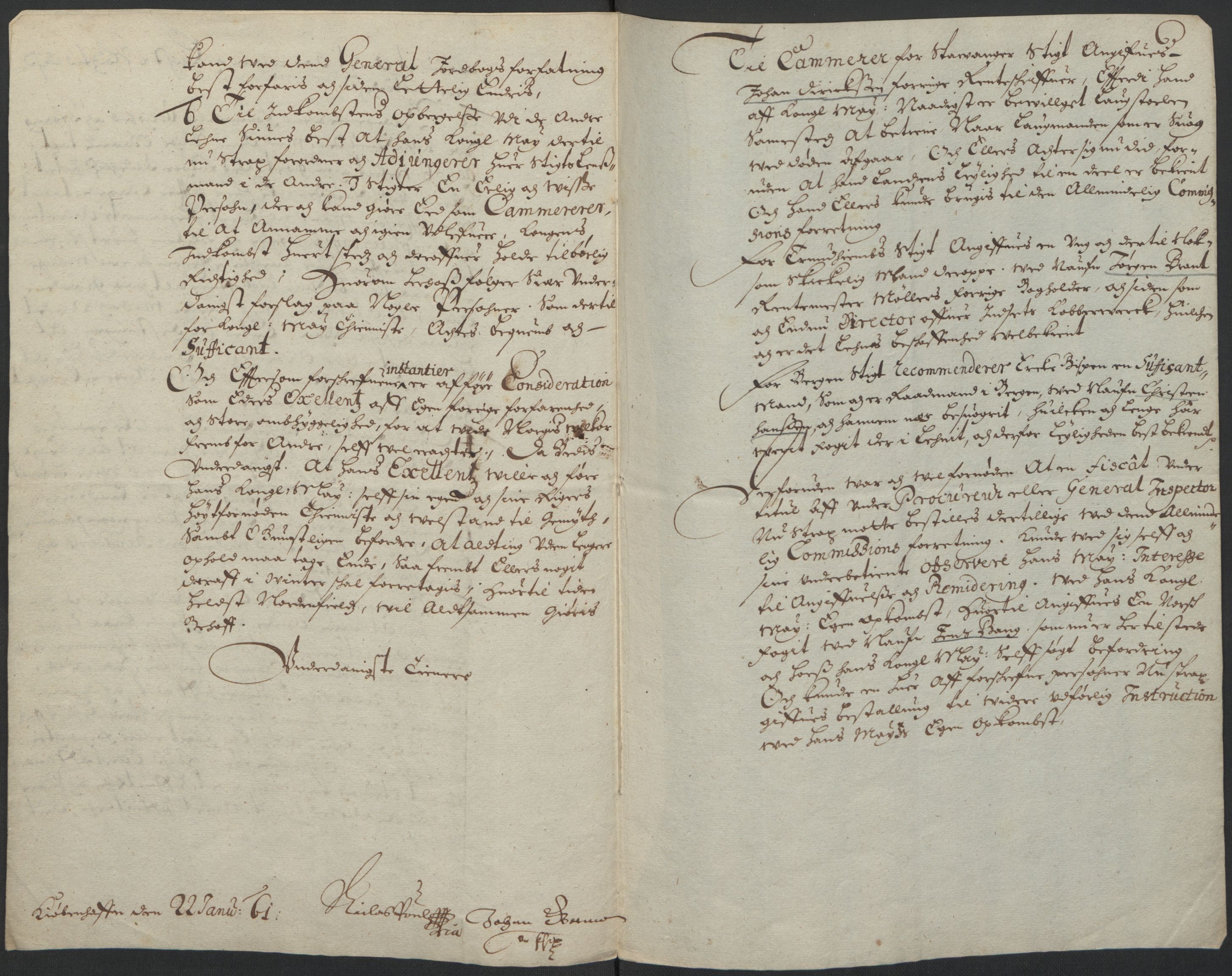 Rentekammeret inntil 1814, Realistisk ordnet avdeling, AV/RA-EA-4070/L/L0001/0002: Rentekammerdokumentene vedrørende Landkommissariatet, Landkommisjonen og skattene i Norge. Landkommissarienes relasjoner: / Forestillinger, memorialer etc., 1660-1661