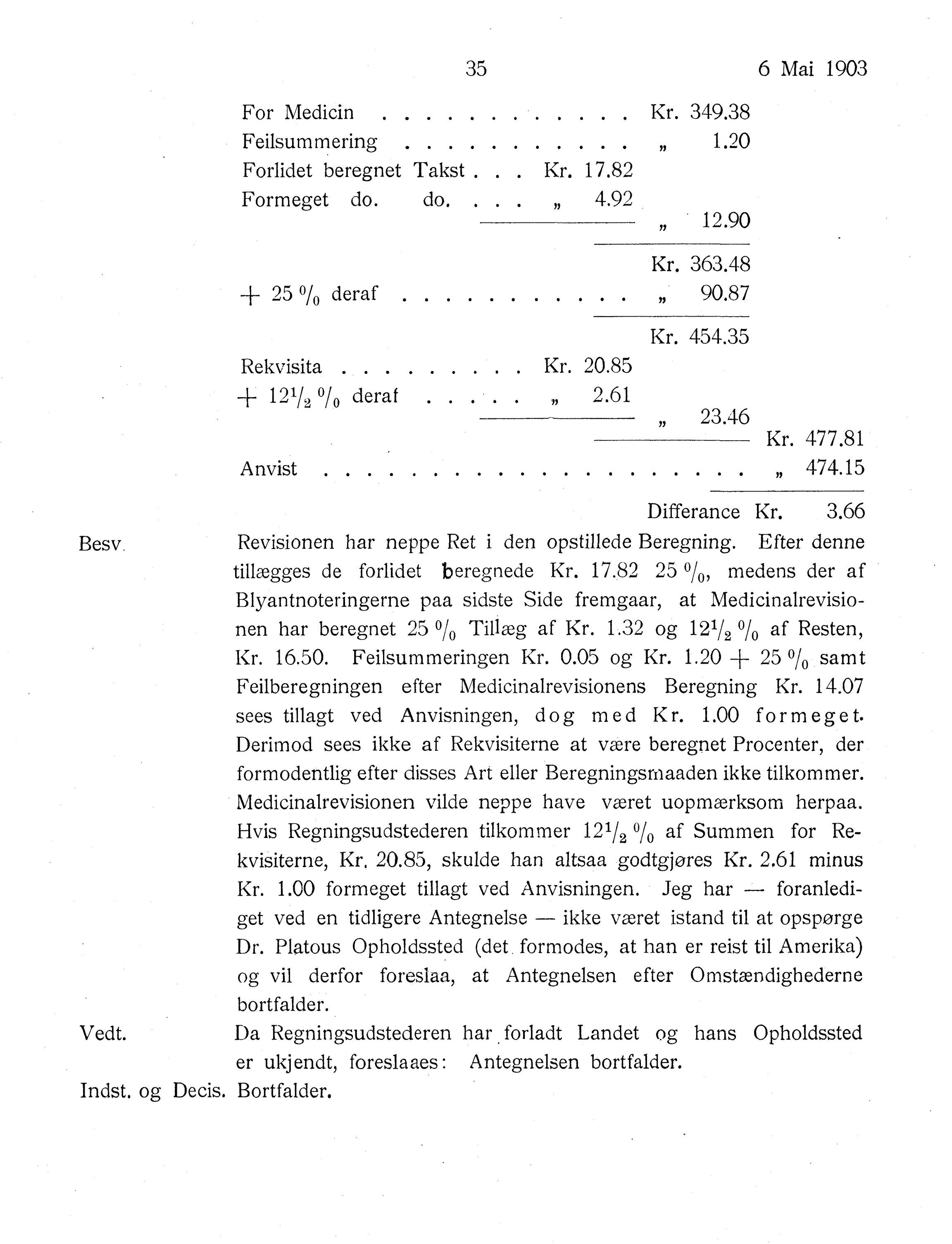 Nordland Fylkeskommune. Fylkestinget, AIN/NFK-17/176/A/Ac/L0026: Fylkestingsforhandlinger 1903, 1903