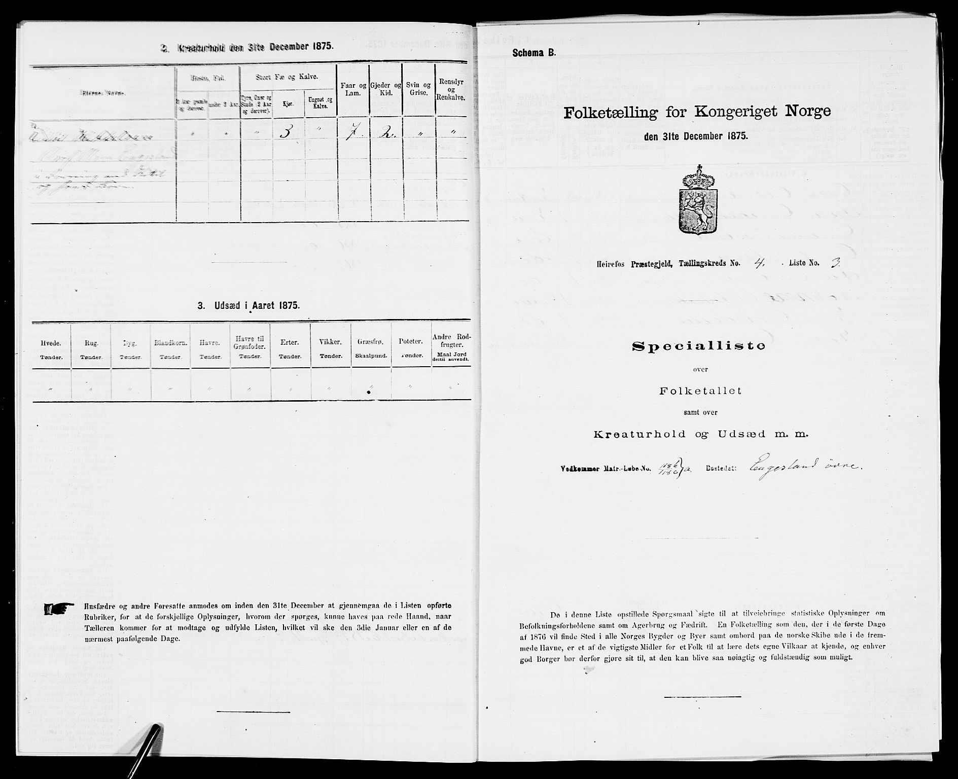 SAK, Folketelling 1875 for 0933P Herefoss prestegjeld, 1875, s. 318