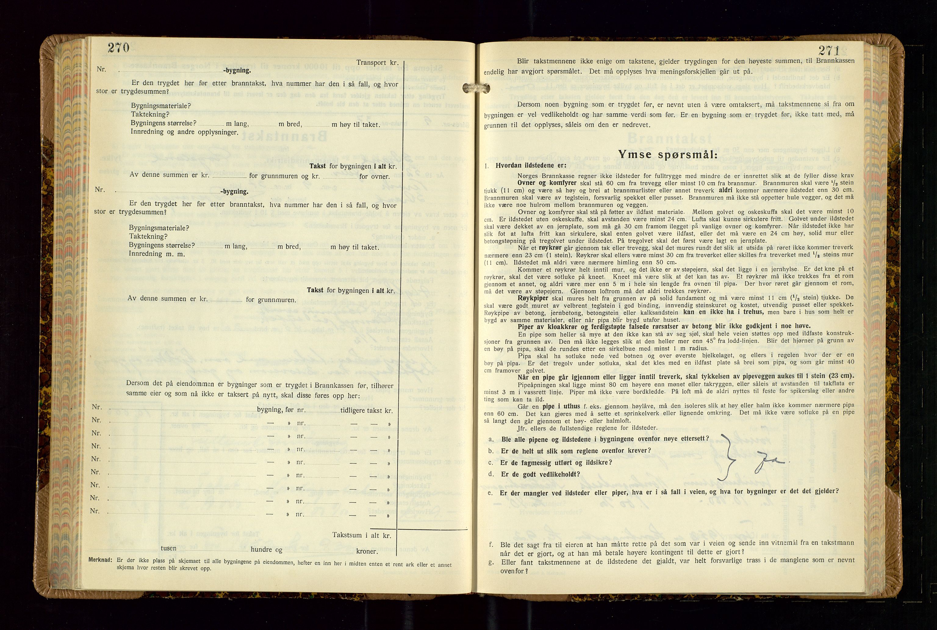 Strand og Forsand lensmannskontor, AV/SAST-A-100451/Gob/L0002: Branntakstprotokoll, 1942-1953, s. 270-271