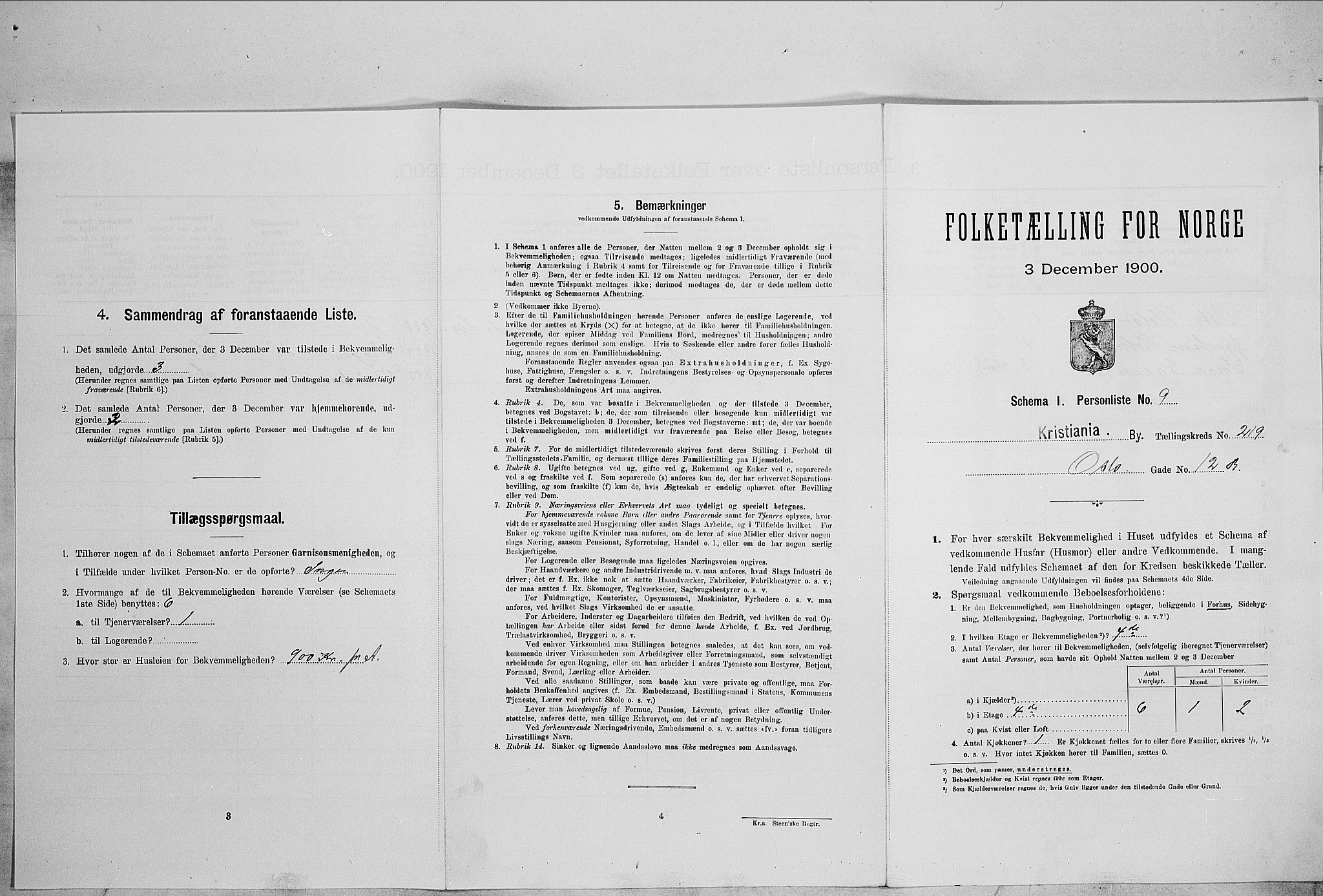SAO, Folketelling 1900 for 0301 Kristiania kjøpstad, 1900, s. 69416
