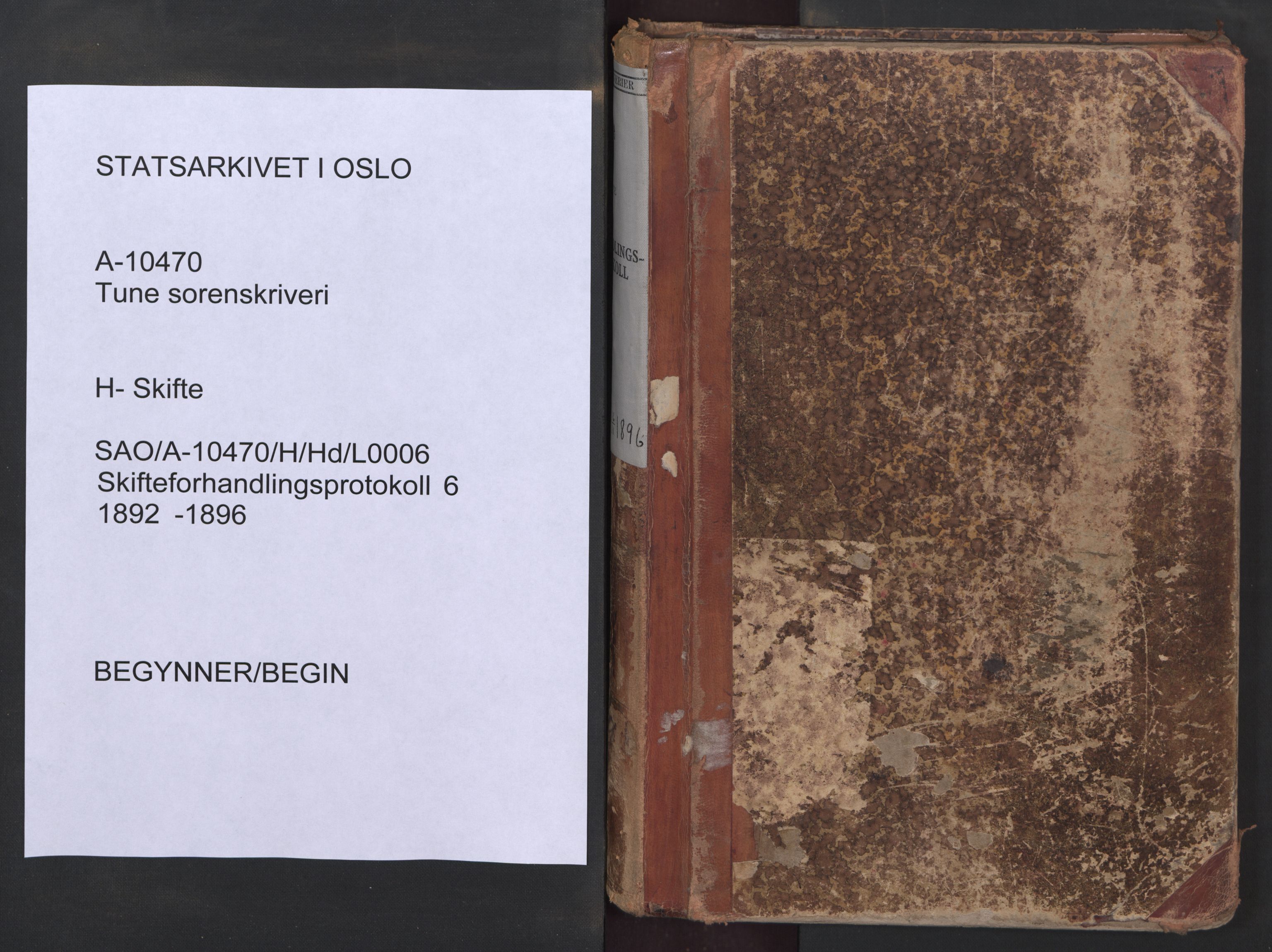 Tune sorenskriveri, SAO/A-10470/H/Hd/L0006: Skifteforhandlingsprotokoll, 1892-1896